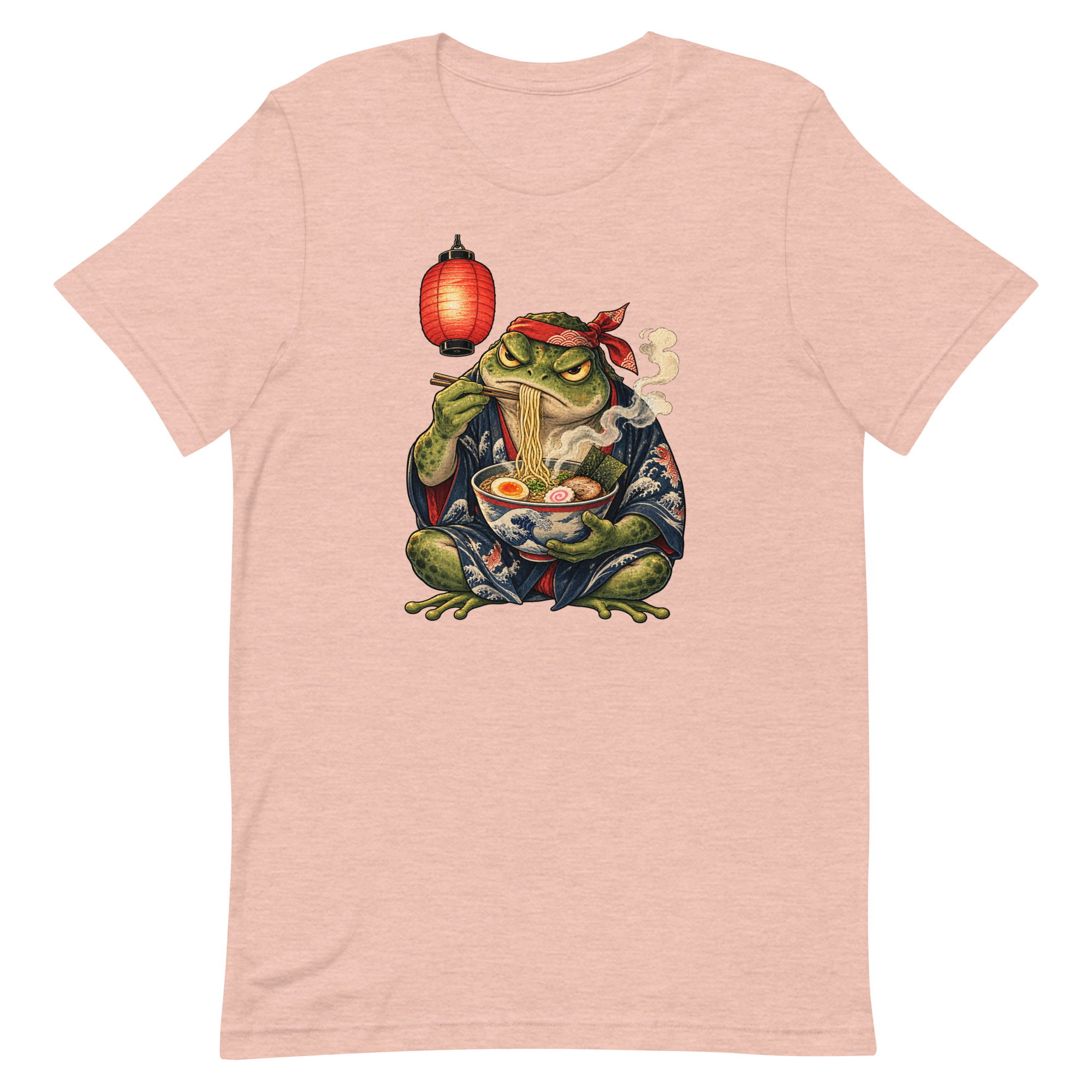 Grumpy Frog Ramen Lantern Japanese Ink Art T-Shirt - Image 35