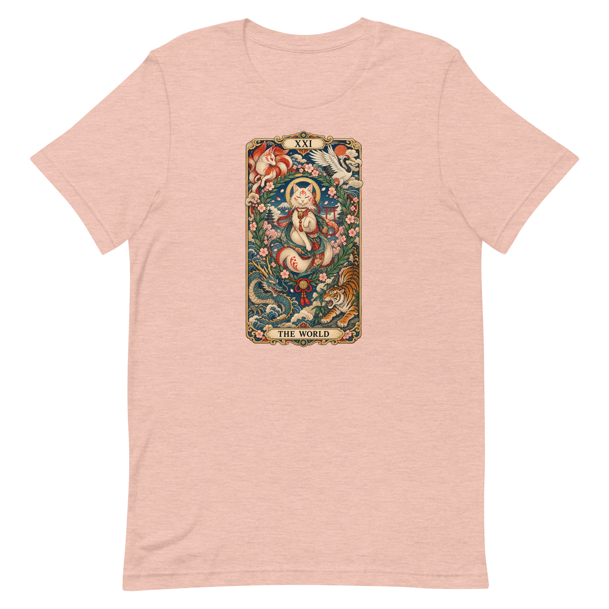 The World Shrine Cat Tarot Japanese Art T-Shirt - Image 33