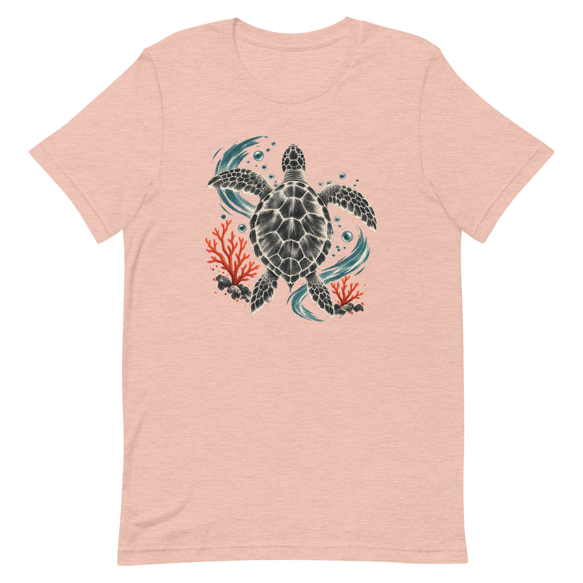 Gyotaku Sea Turtle Coral Japanese Print Art, Japanese Art Tee, Mythology Gift - Image 35