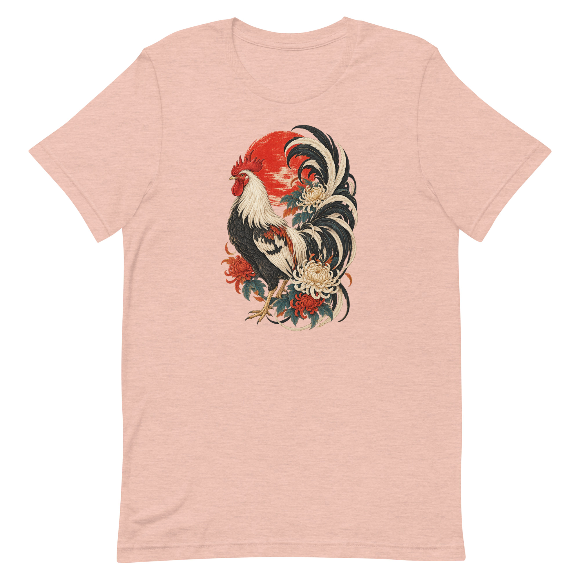 Japanese Rooster Red Sun Chrysanthemum Art, Japanese Art Tee, Mythology Gift - Image 33