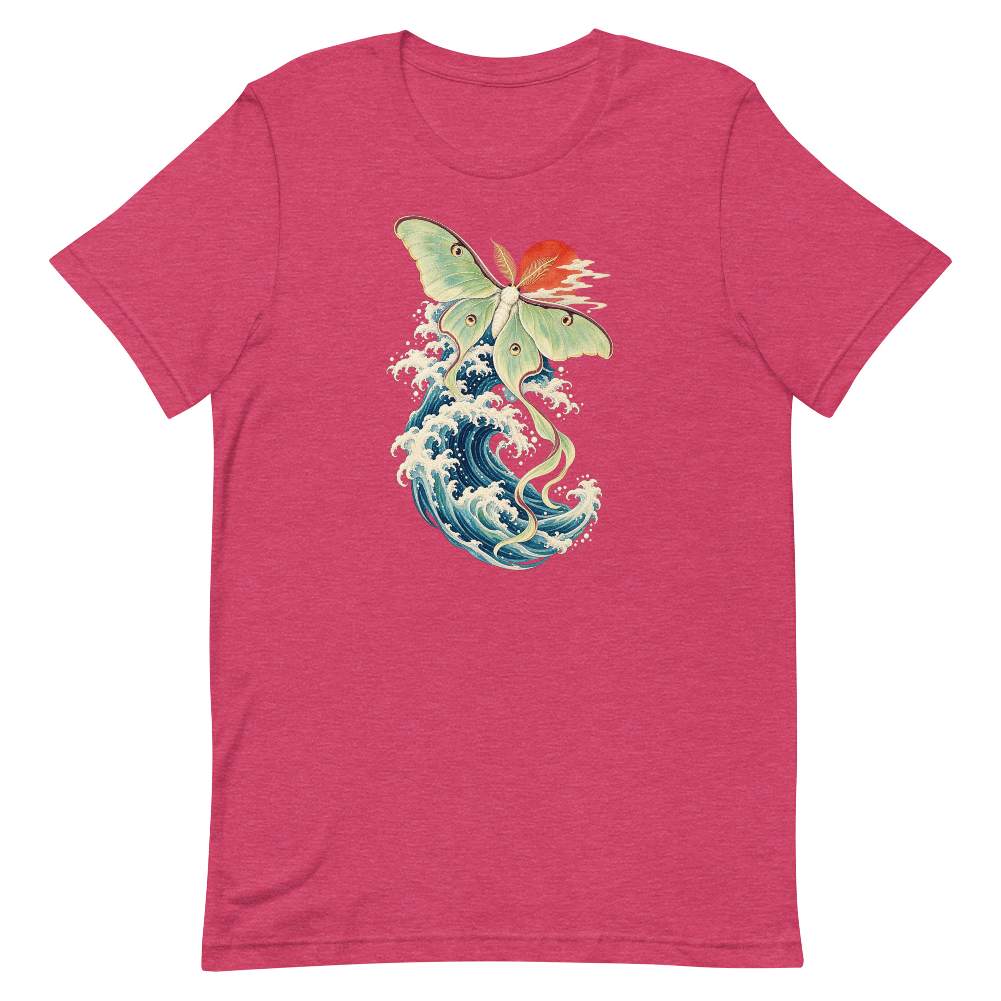 Luna Moth Great Wave Japanese Ukiyo-e Art T-Shirt - Image 34