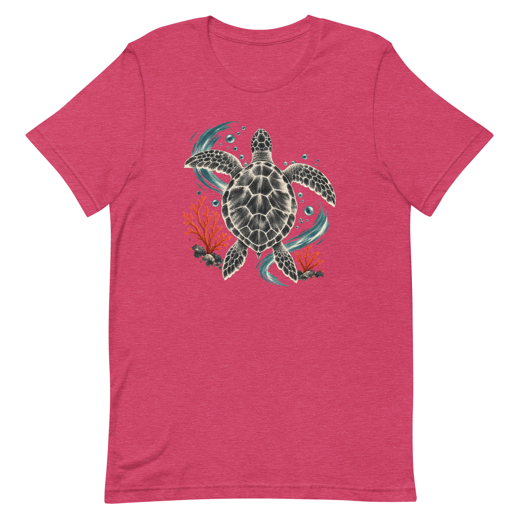 Gyotaku Sea Turtle Coral Japanese Print Art, Japanese Art Tee, Mythology Gift - Image 36