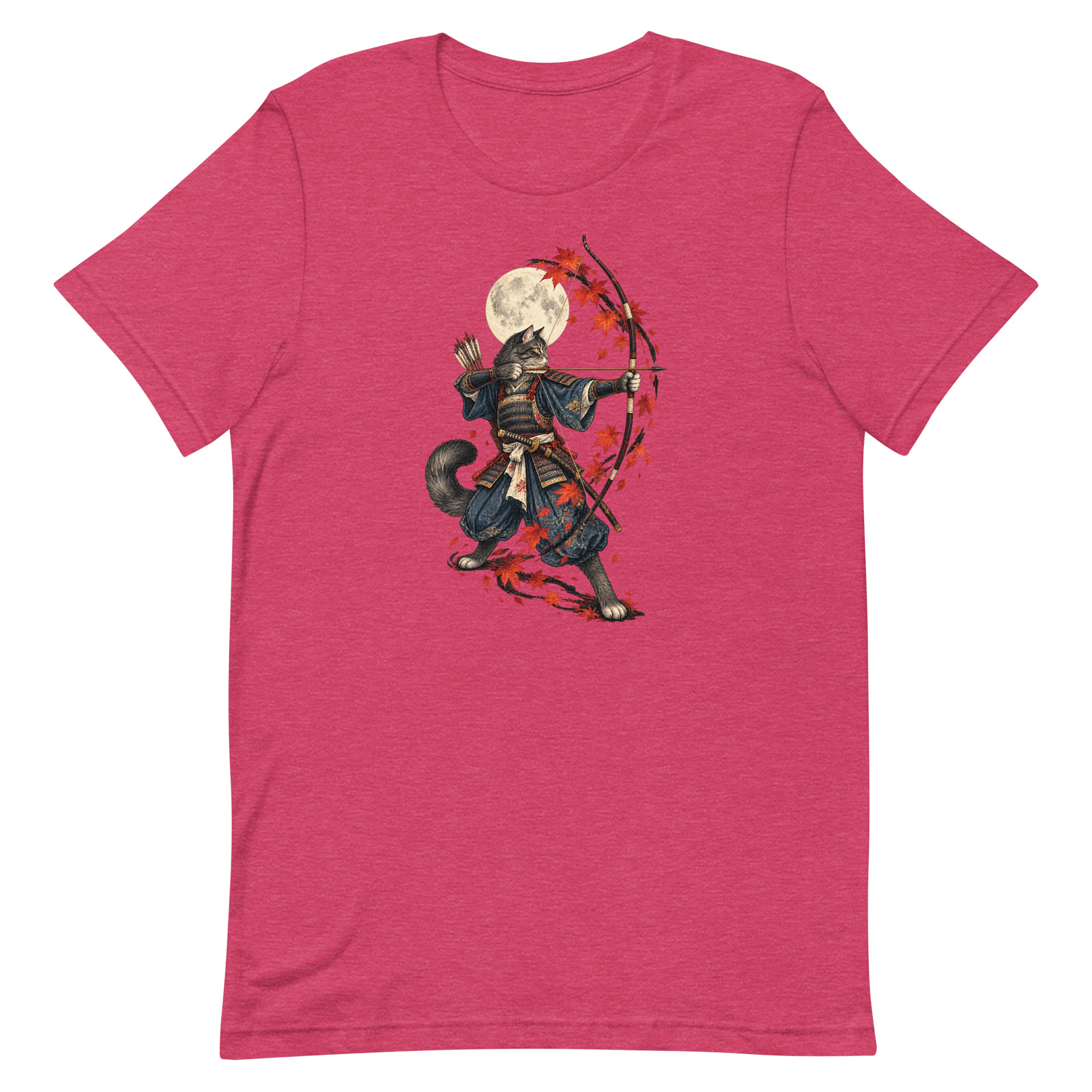 Samurai Cat Archer Maple Moon Japanese Art, Japanese Art Tee, Mythology Gift - Image 36