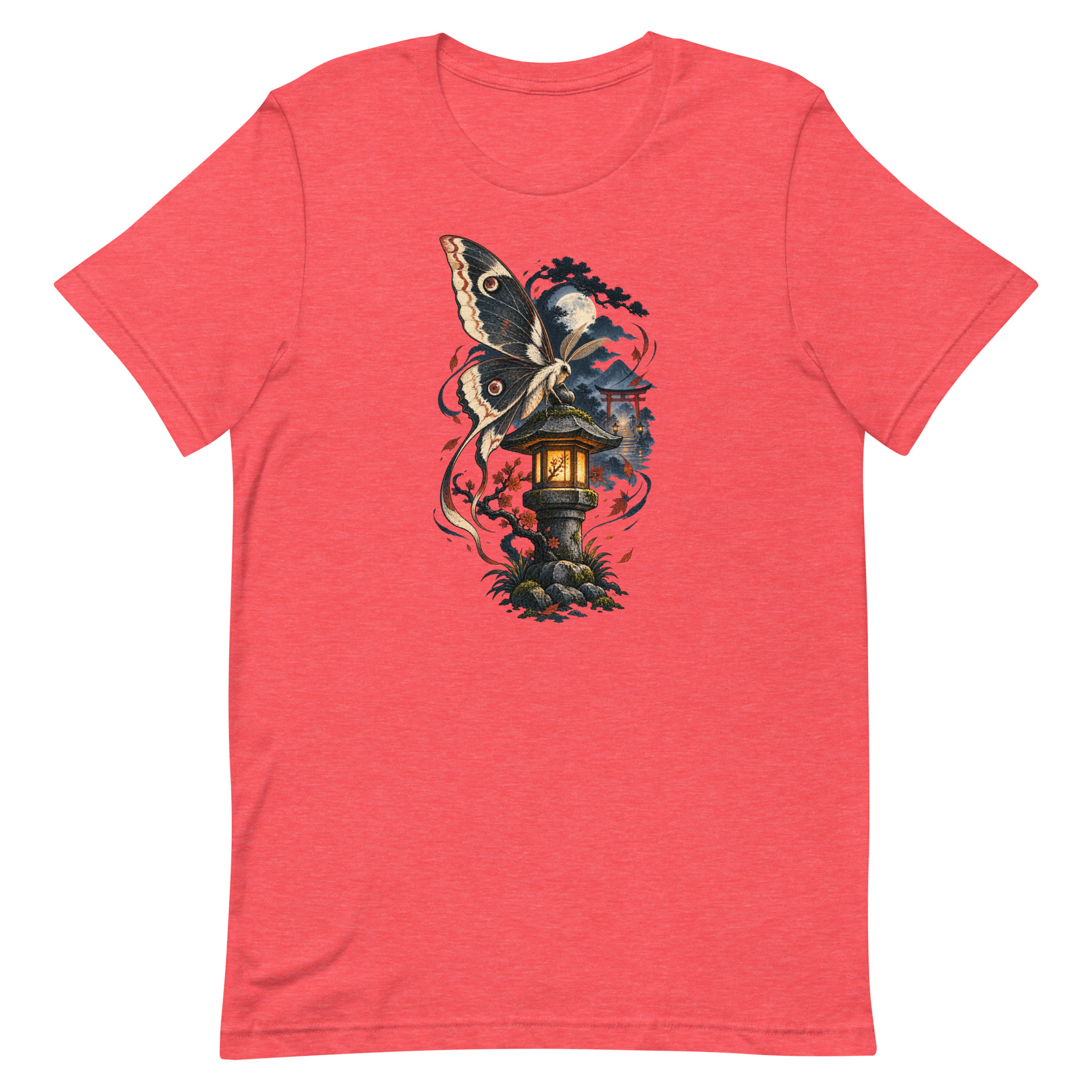 Japanese Moth Lantern Shrine Night Yokai Art T-Shirt - Image 69