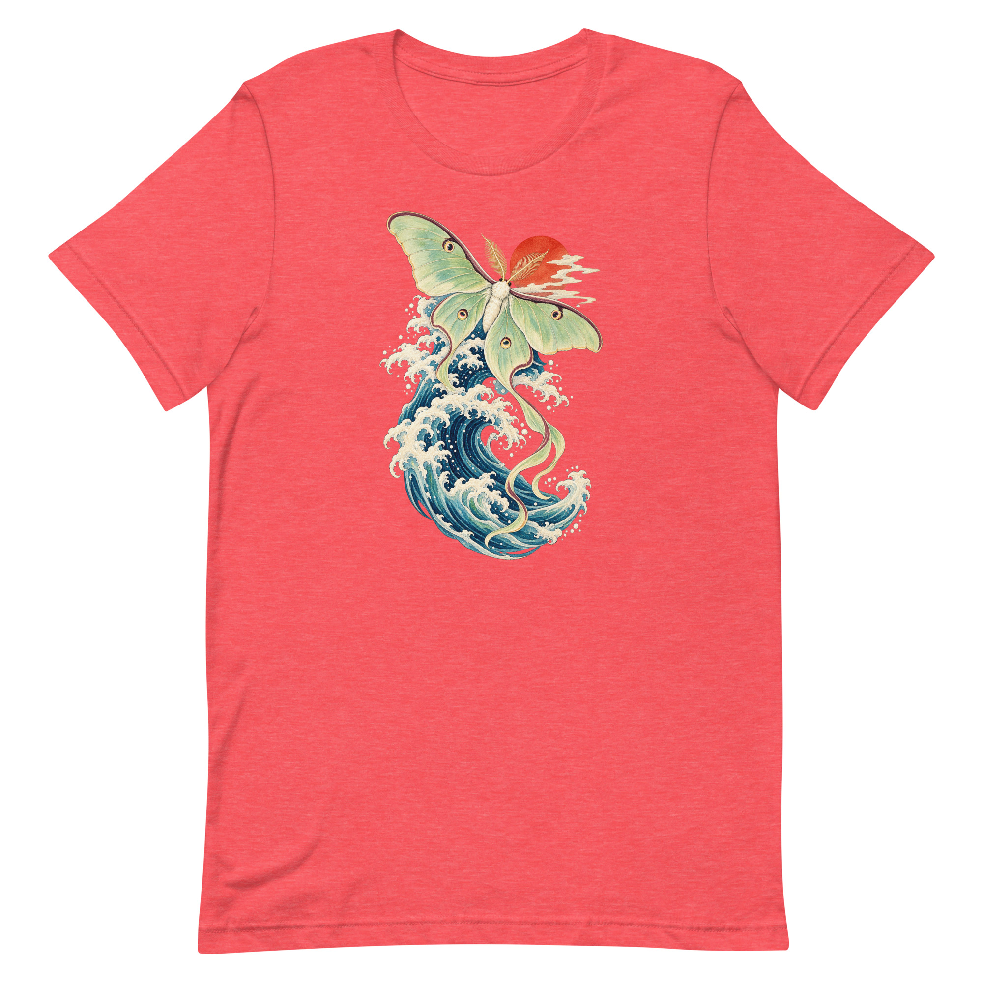 Luna Moth Great Wave Japanese Ukiyo-e Art T-Shirt - Image 69