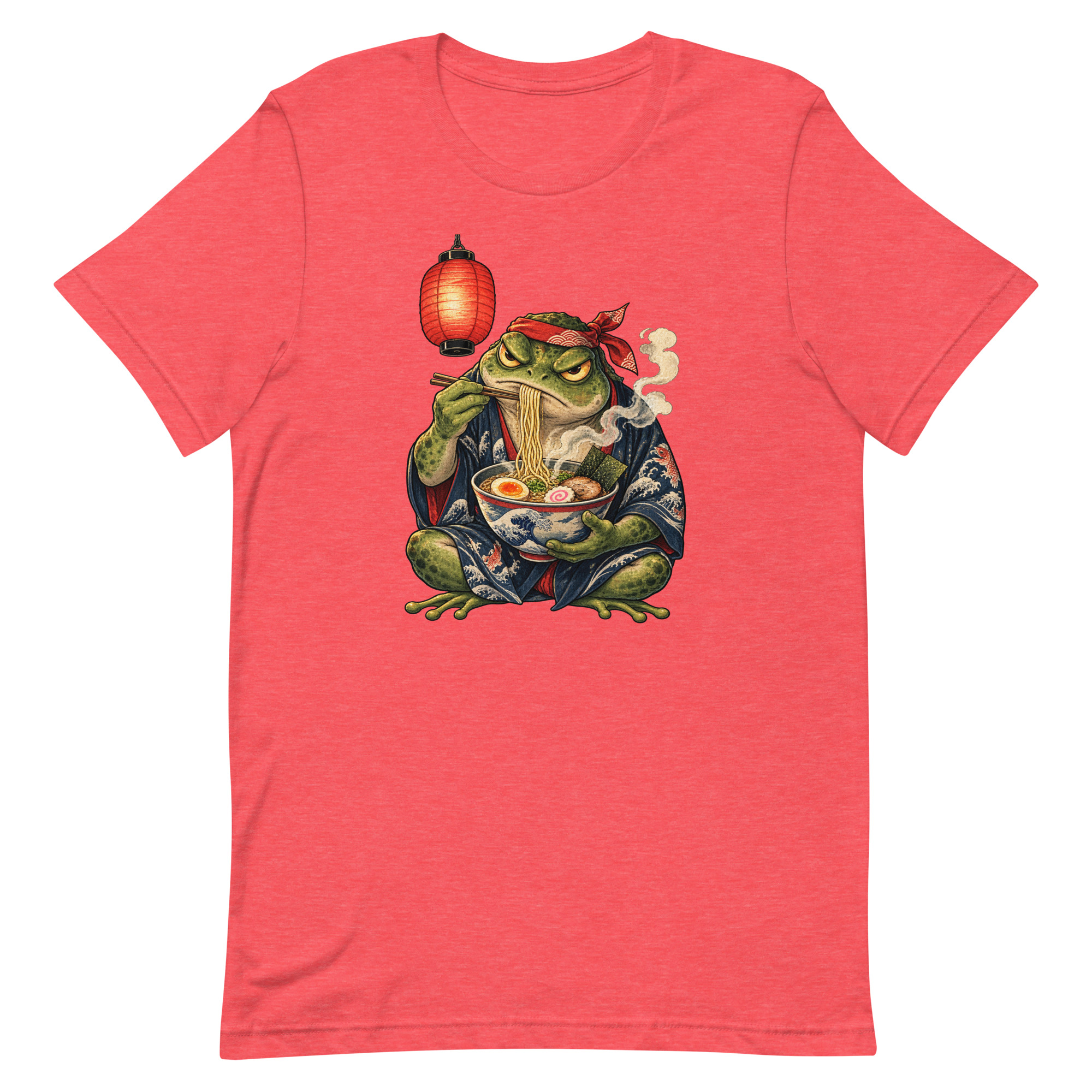 Grumpy Frog Ramen Lantern Japanese Ink Art T-Shirt - Image 71