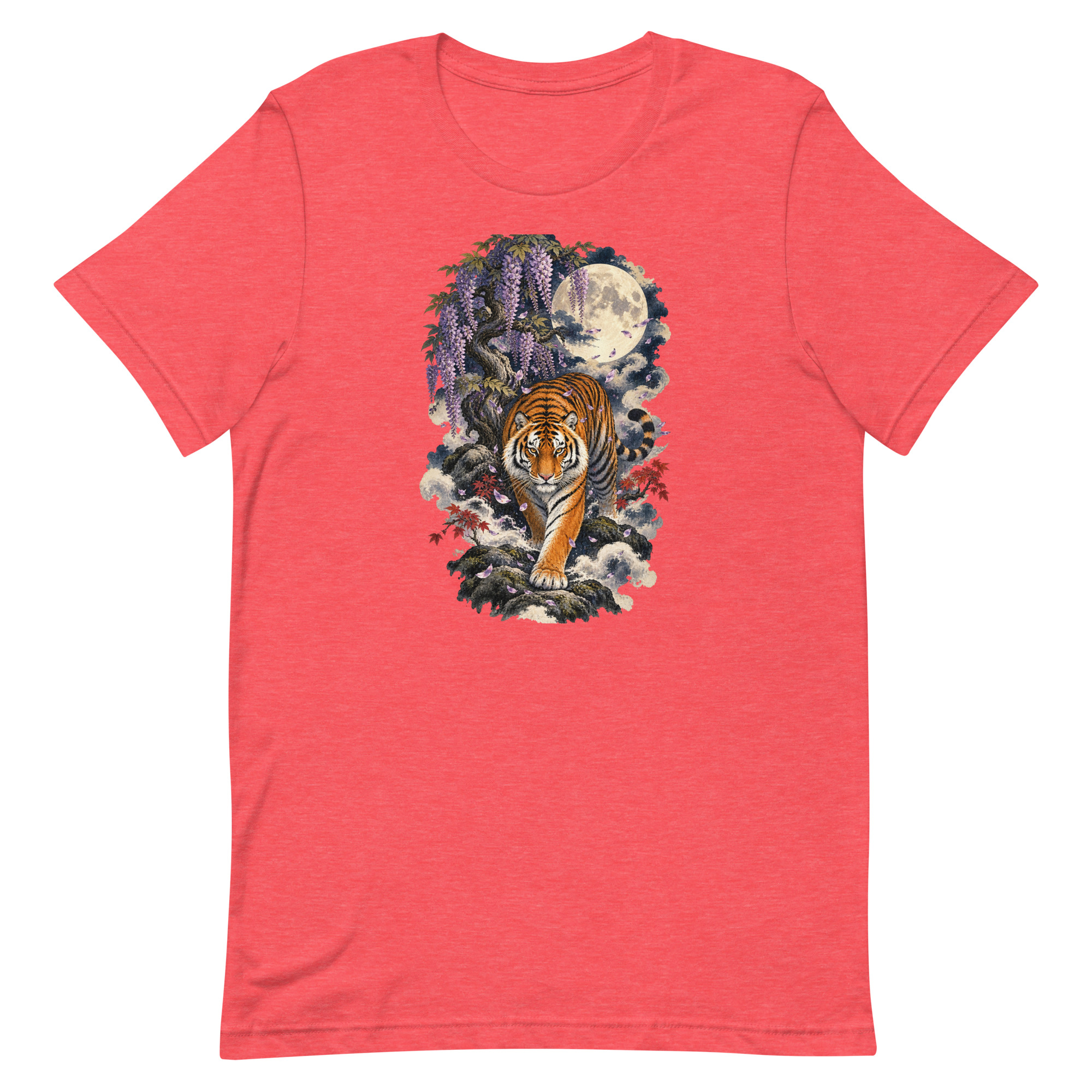 Japanese Tiger Wisteria Full Moon Art, Japanese Art Tee, Mythology Gift - Image 69