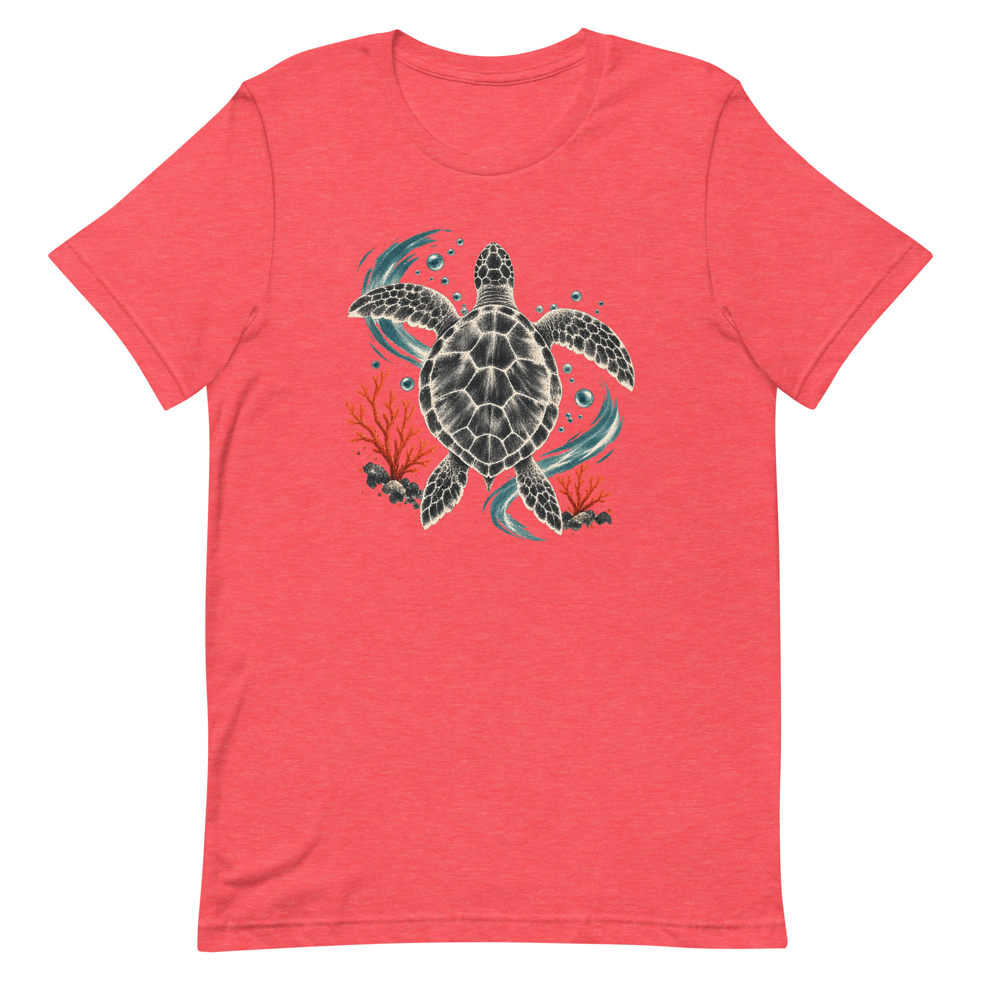Gyotaku Sea Turtle Coral Japanese Print Art, Japanese Art Tee, Mythology Gift - Image 71