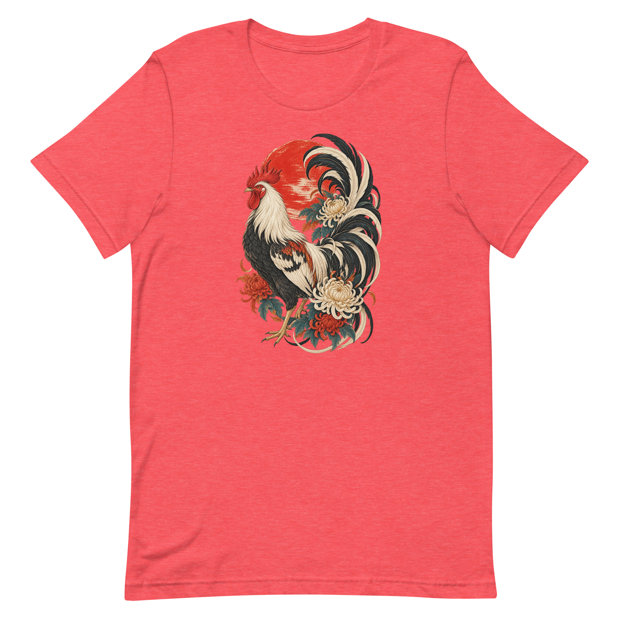 Japanese Rooster Red Sun Chrysanthemum Art, Japanese Art Tee, Mythology Gift - Image 69