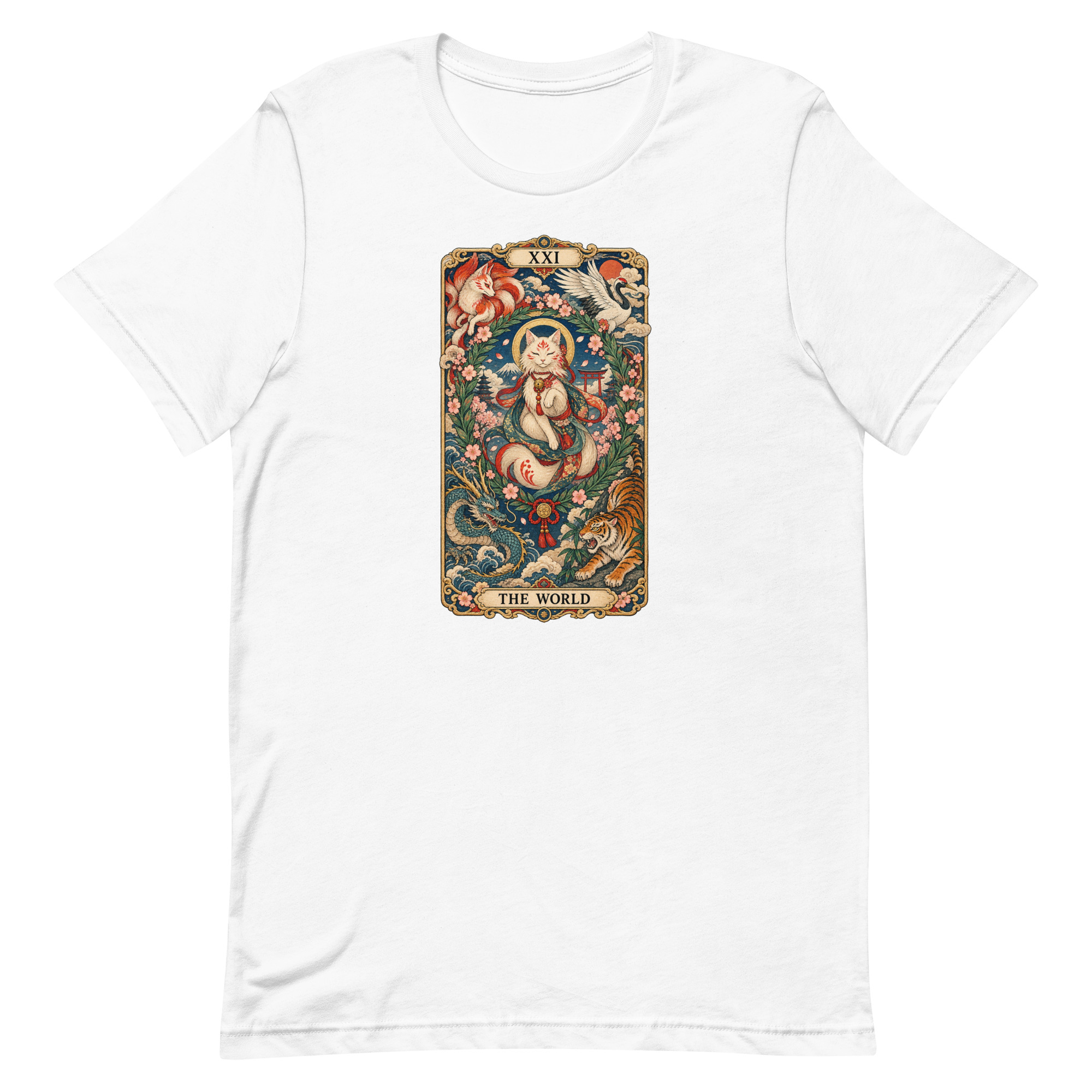The World Shrine Cat Tarot Japanese Art T-Shirt - Image 35
