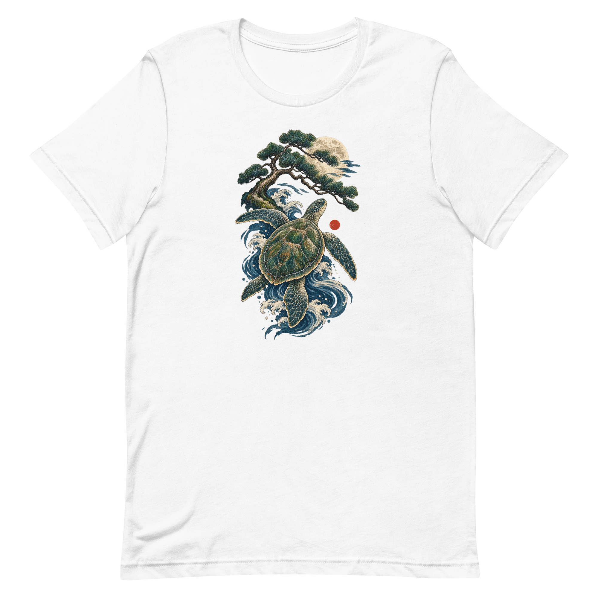 Ancient Sea Turtle Pine Moon Japanese Art, Japanese Art Tee, Mythology Gift - Image 35