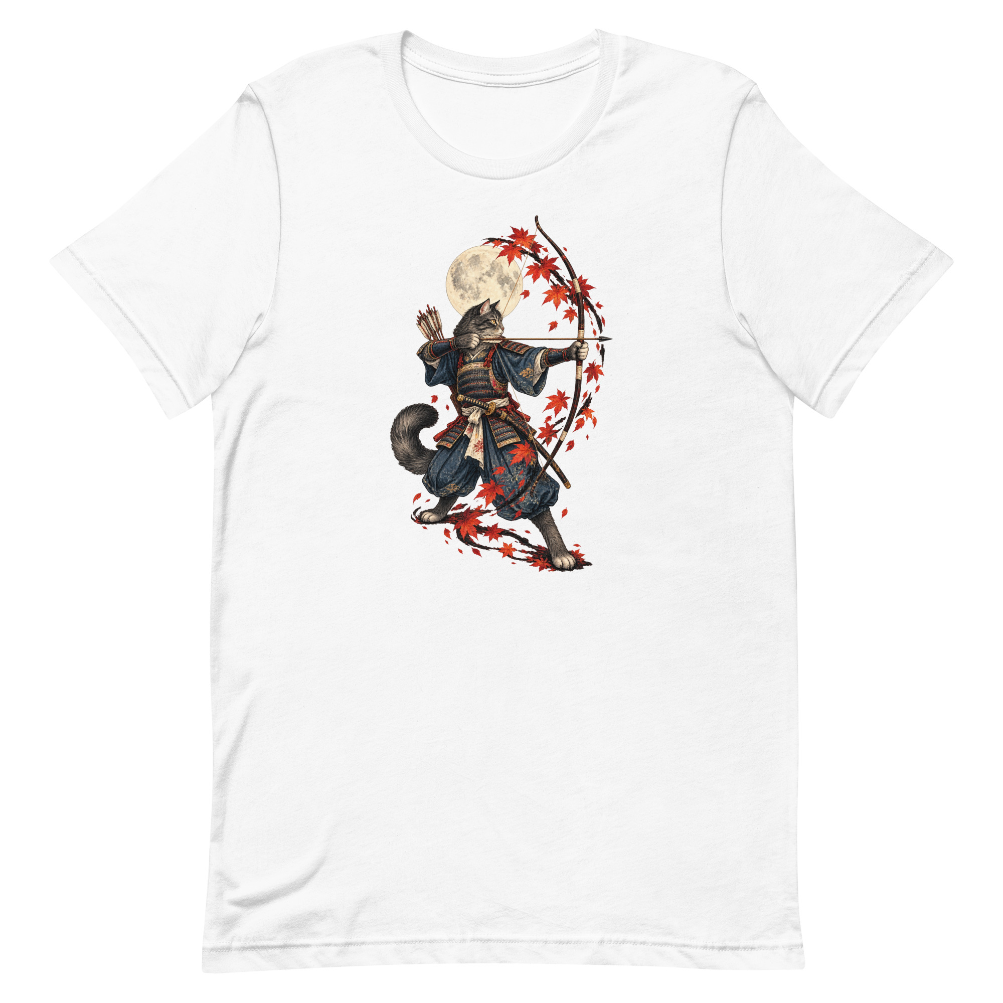 Samurai Cat Archer Maple Moon Japanese Art, Japanese Art Tee, Mythology Gift - Image 37