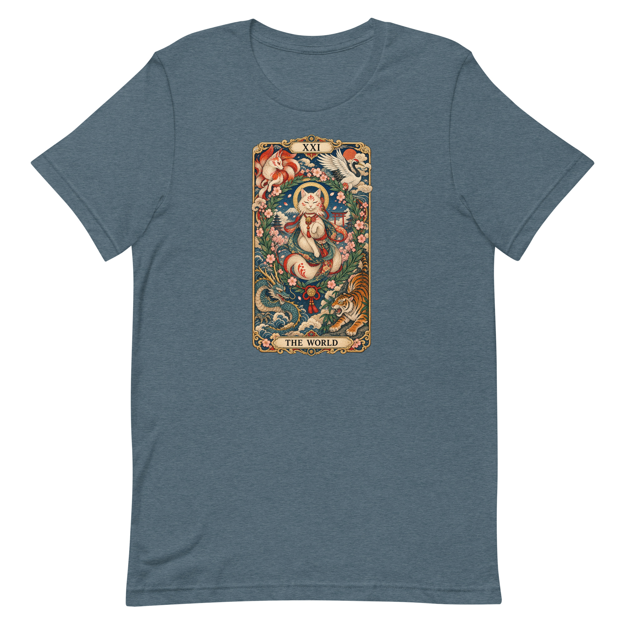 The World Shrine Cat Tarot Japanese Art T-Shirt - Image 36