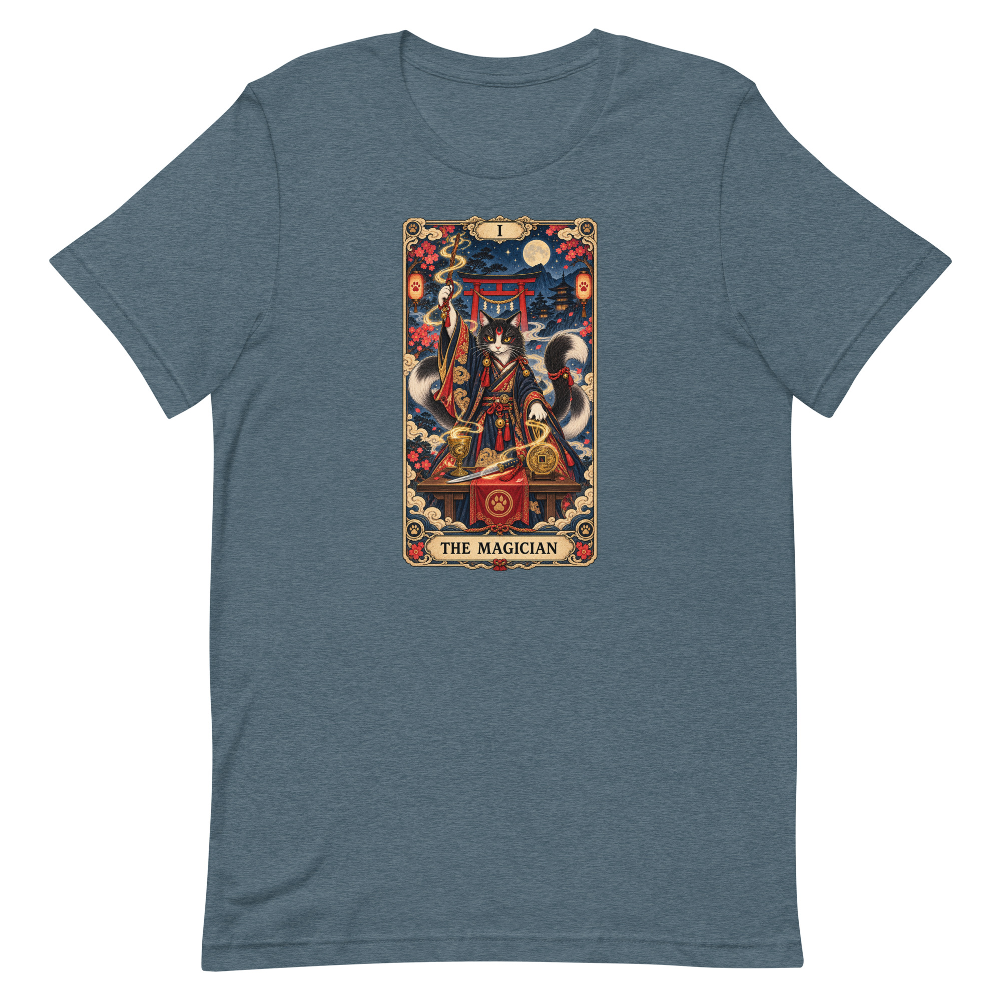 The Magician Bakeneko Cat Tarot Japanese Yokai Art, Japanese Art Tee, Mythology Gift - Image 36