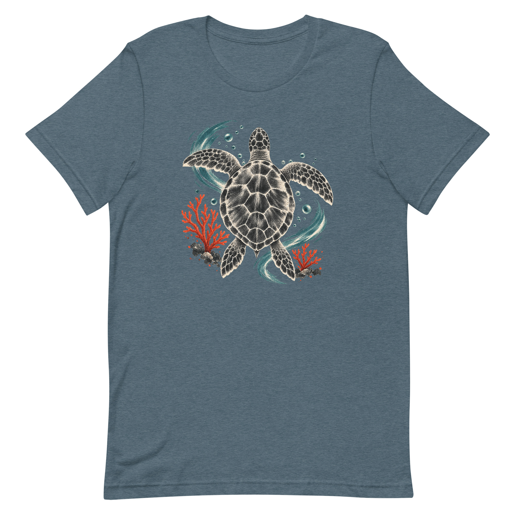 Gyotaku Sea Turtle Coral Japanese Print Art, Japanese Art Tee, Mythology Gift - Image 38