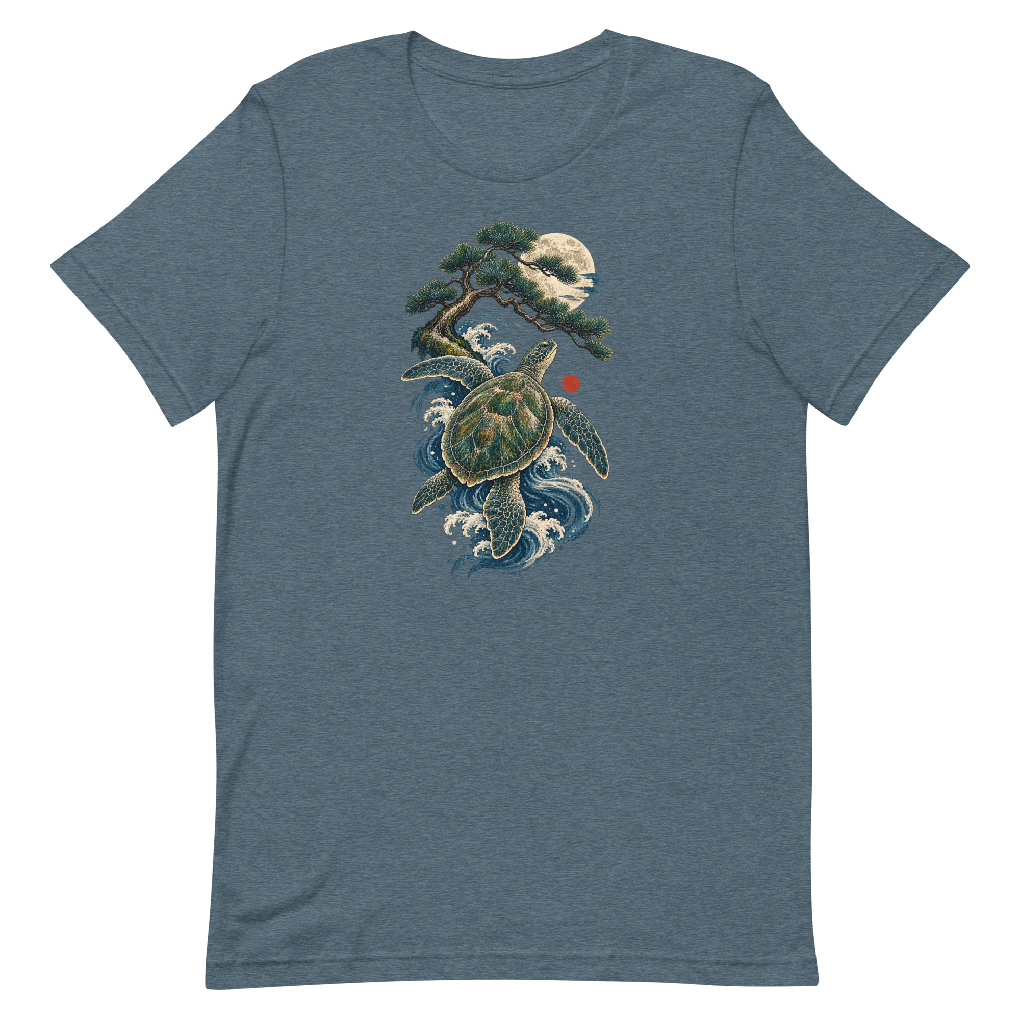 Ancient Sea Turtle Pine Moon Japanese Art, Japanese Art Tee, Mythology Gift - Image 36