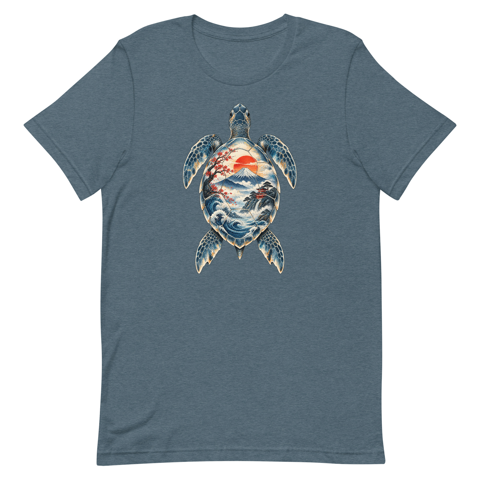 Sea Turtle Mount Fuji Sunrise Japanese Art, Japanese Art Tee, Mythology Gift - Image 38