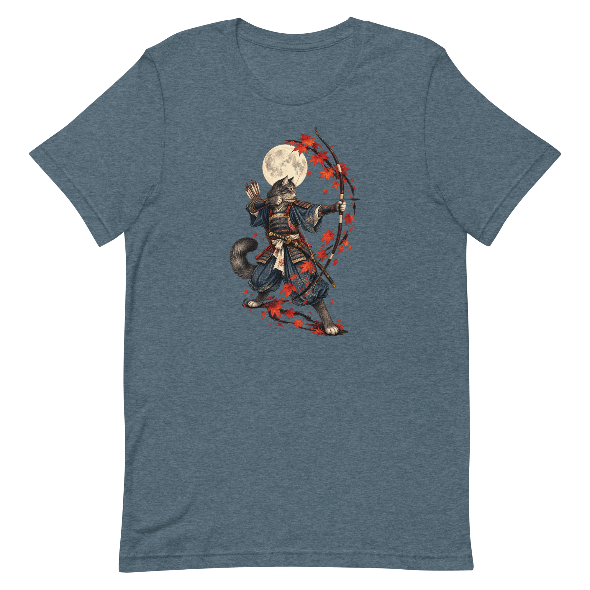 Samurai Cat Archer Maple Moon Japanese Art, Japanese Art Tee, Mythology Gift - Image 38