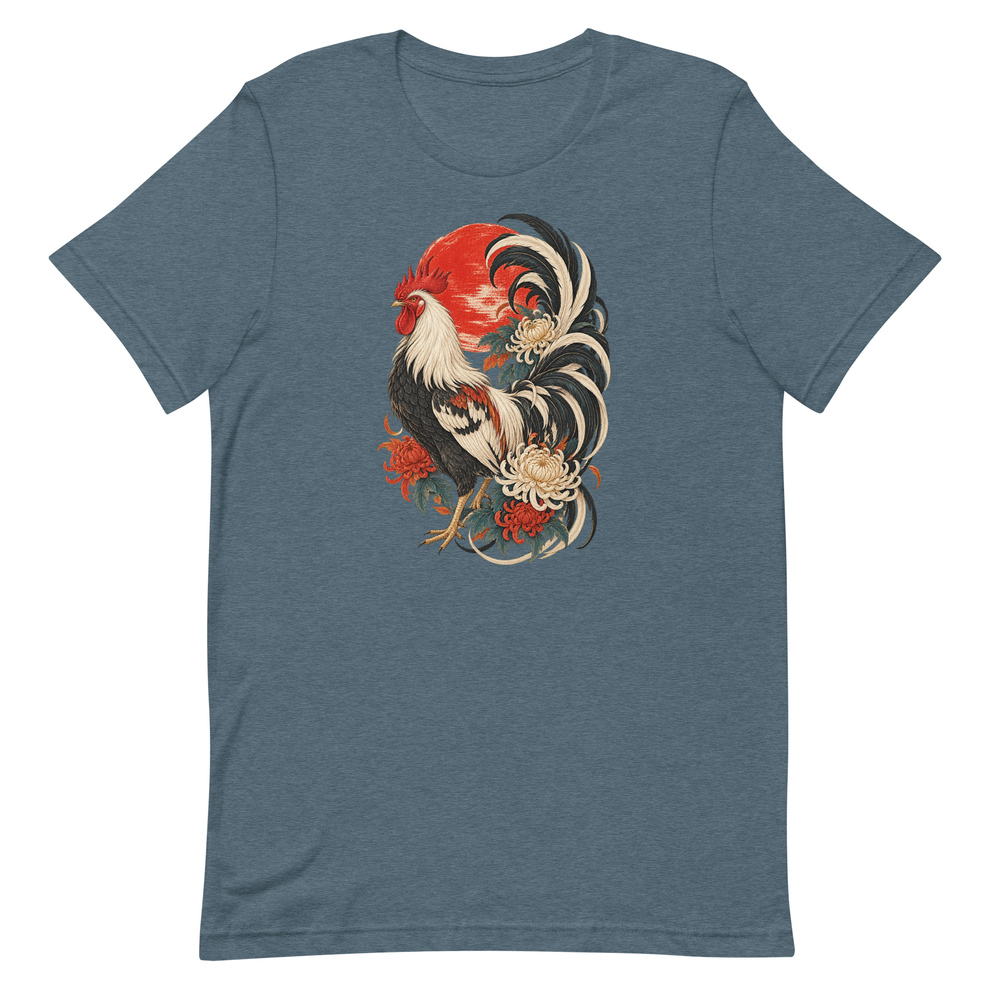 Japanese Rooster Red Sun Chrysanthemum Art, Japanese Art Tee, Mythology Gift - Image 36