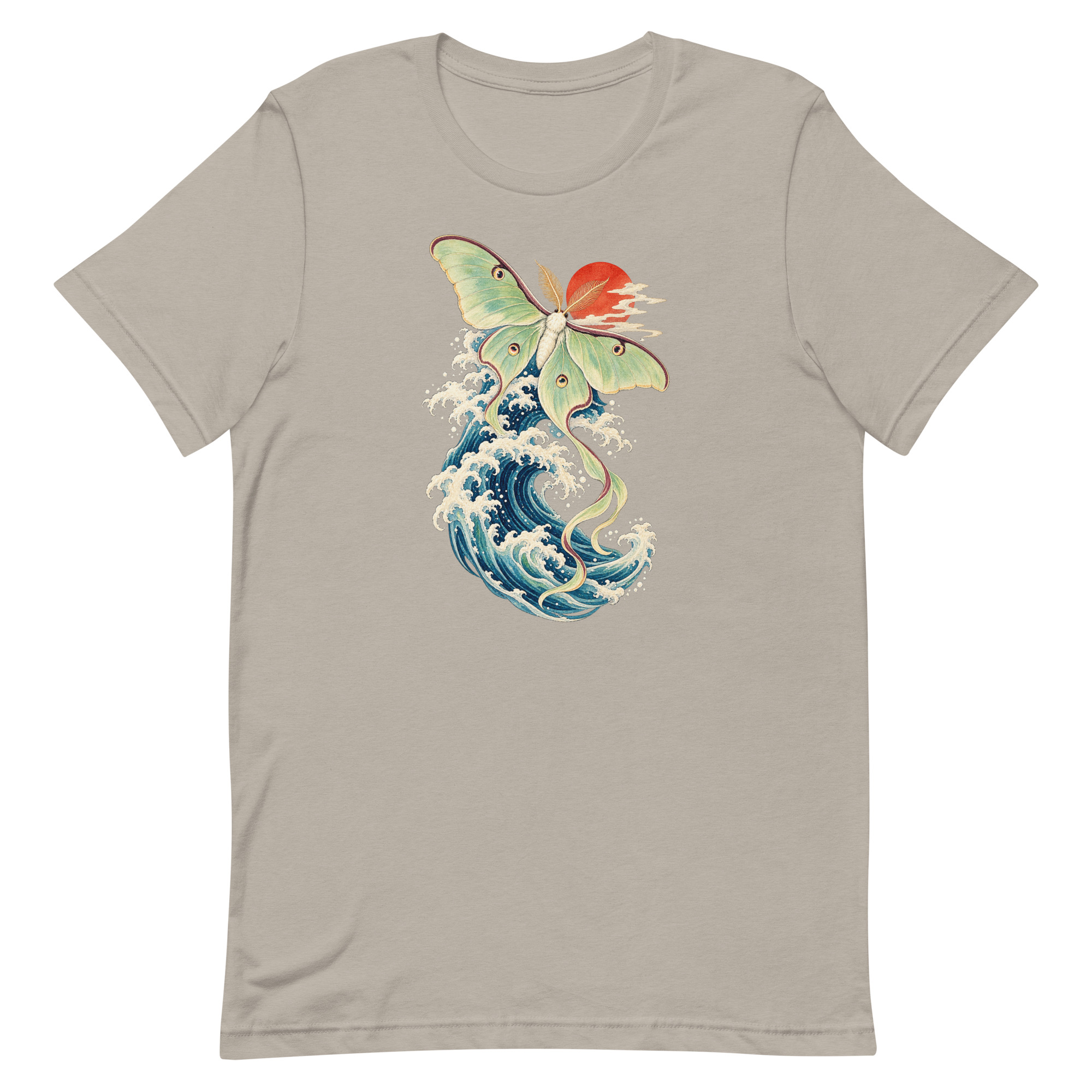 Luna Moth Great Wave Japanese Ukiyo-e Art T-Shirt - Image 37