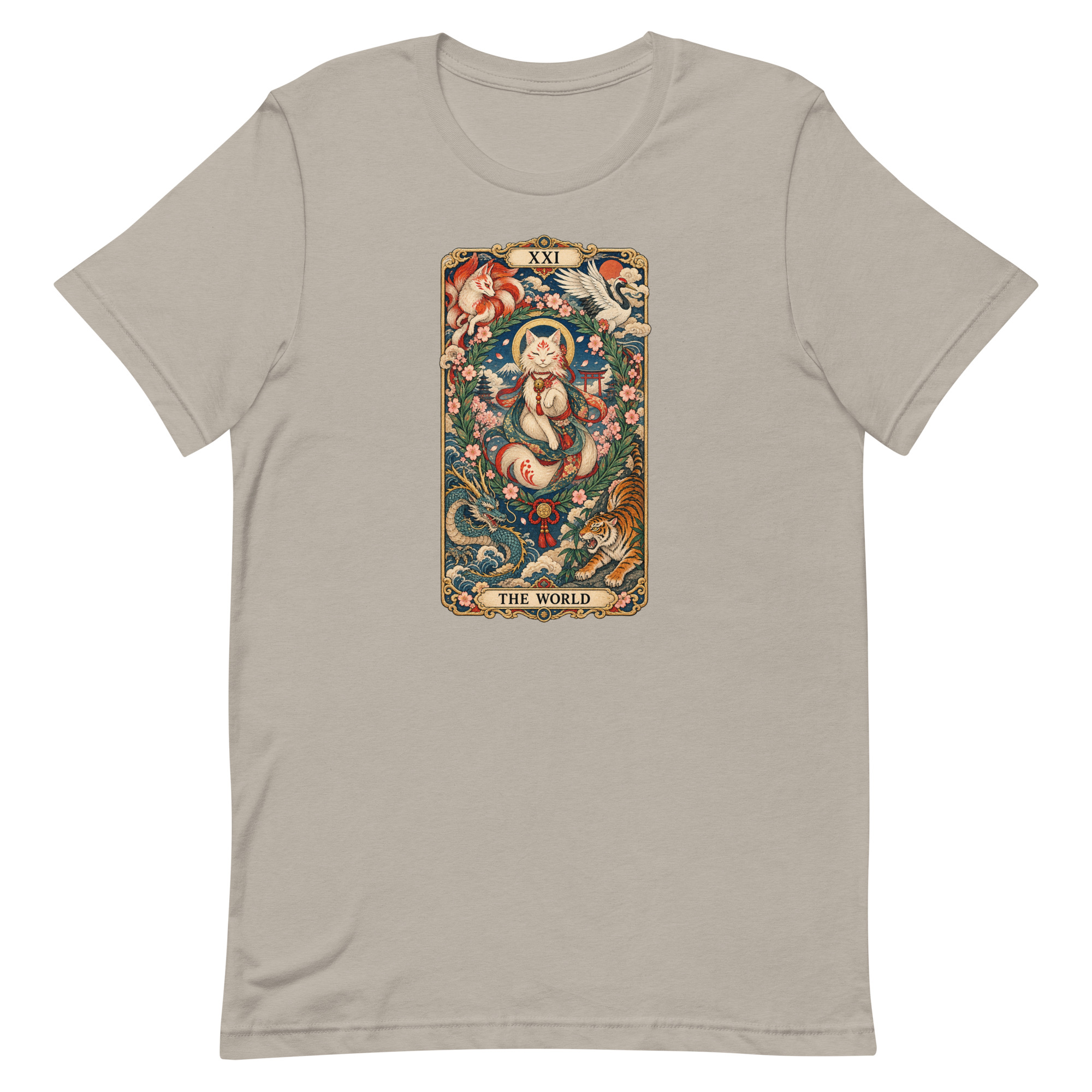 The World Shrine Cat Tarot Japanese Art T-Shirt - Image 37