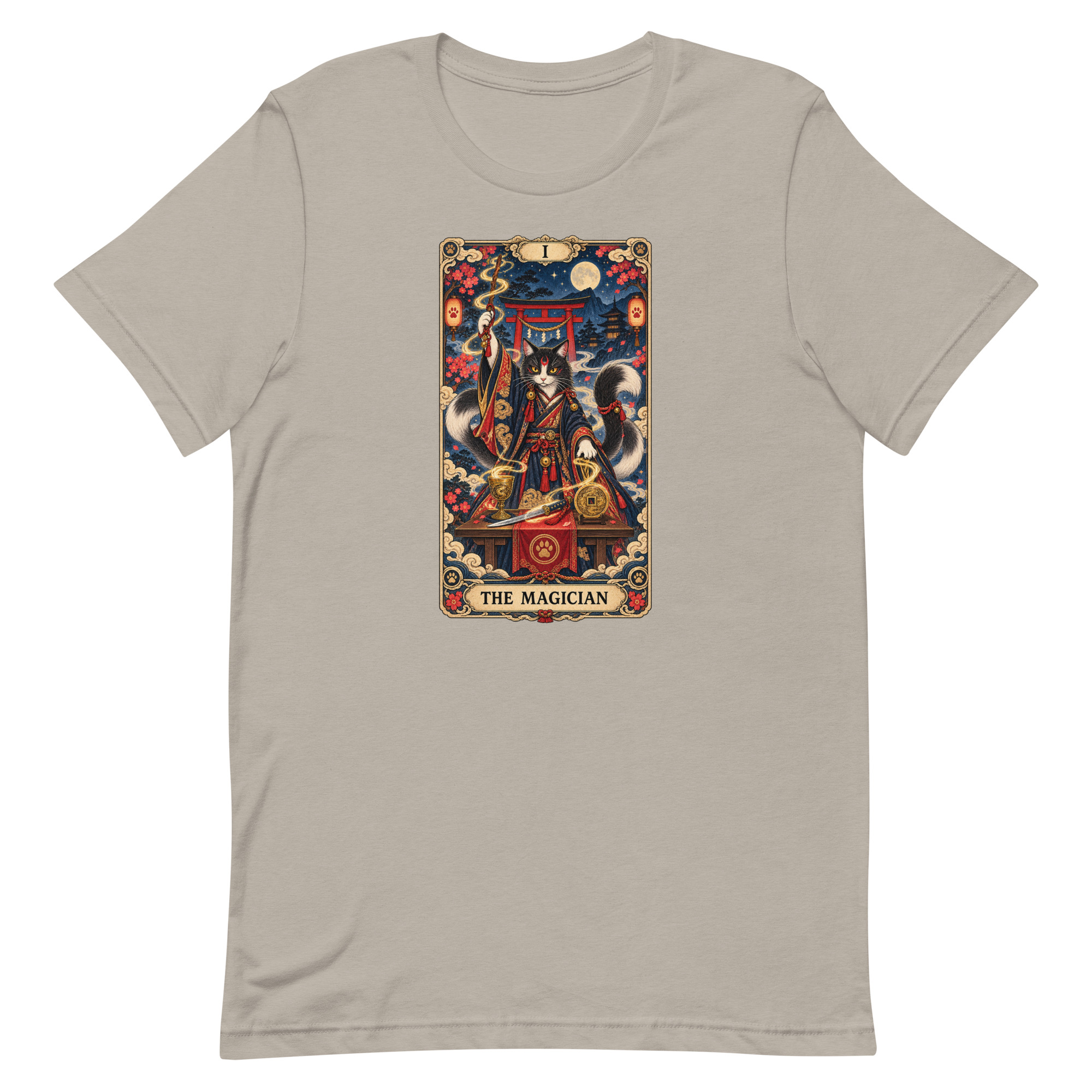 The Magician Bakeneko Cat Tarot Japanese Yokai Art, Japanese Art Tee, Mythology Gift - Image 37