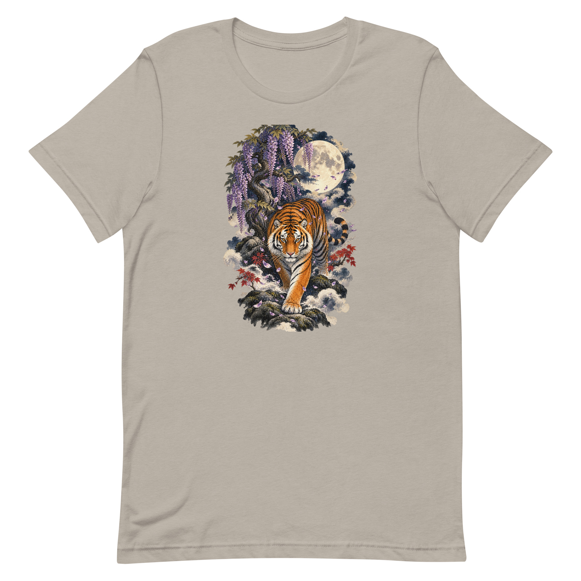 Japanese Tiger Wisteria Full Moon Art, Japanese Art Tee, Mythology Gift - Image 37