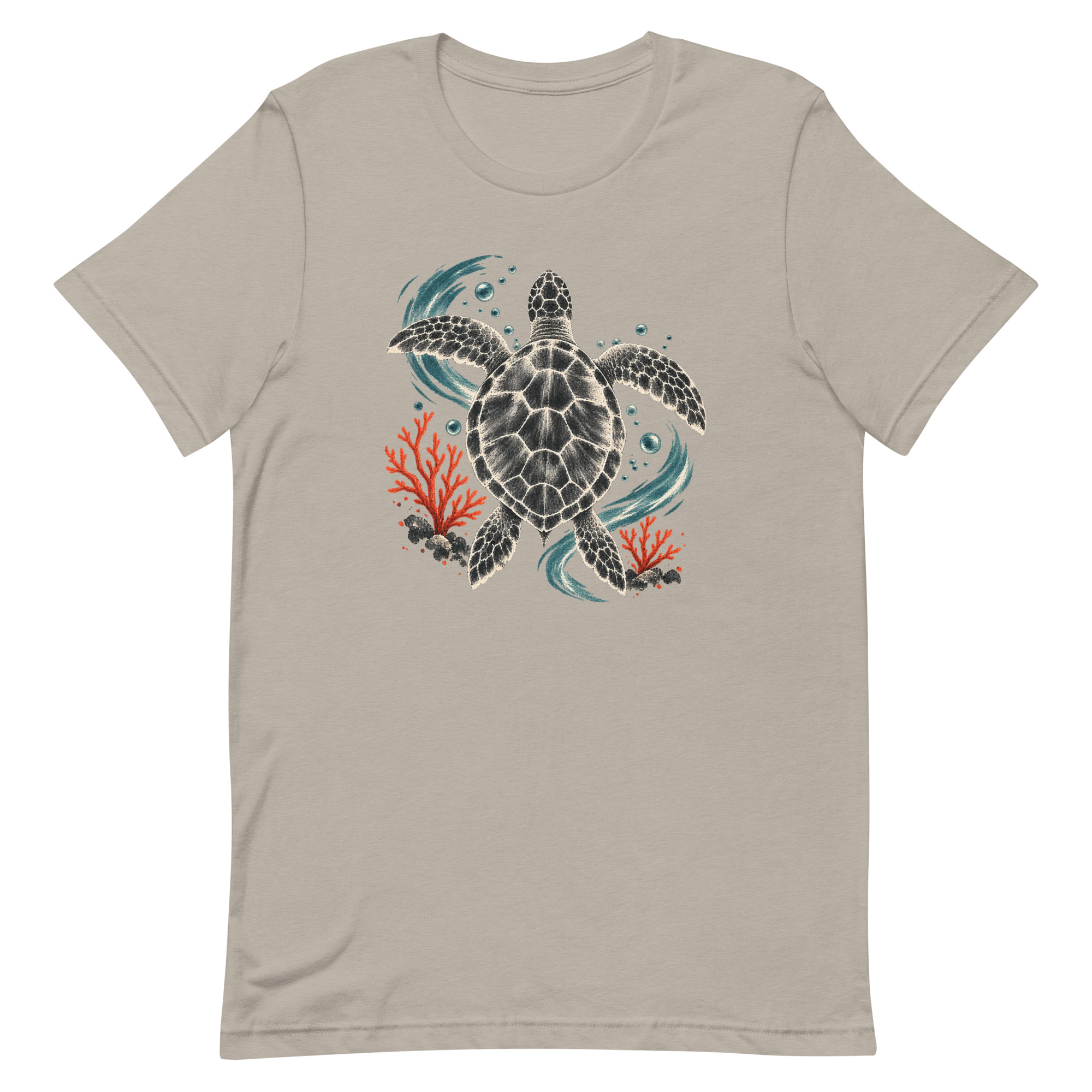 Gyotaku Sea Turtle Coral Japanese Print Art, Japanese Art Tee, Mythology Gift - Image 39
