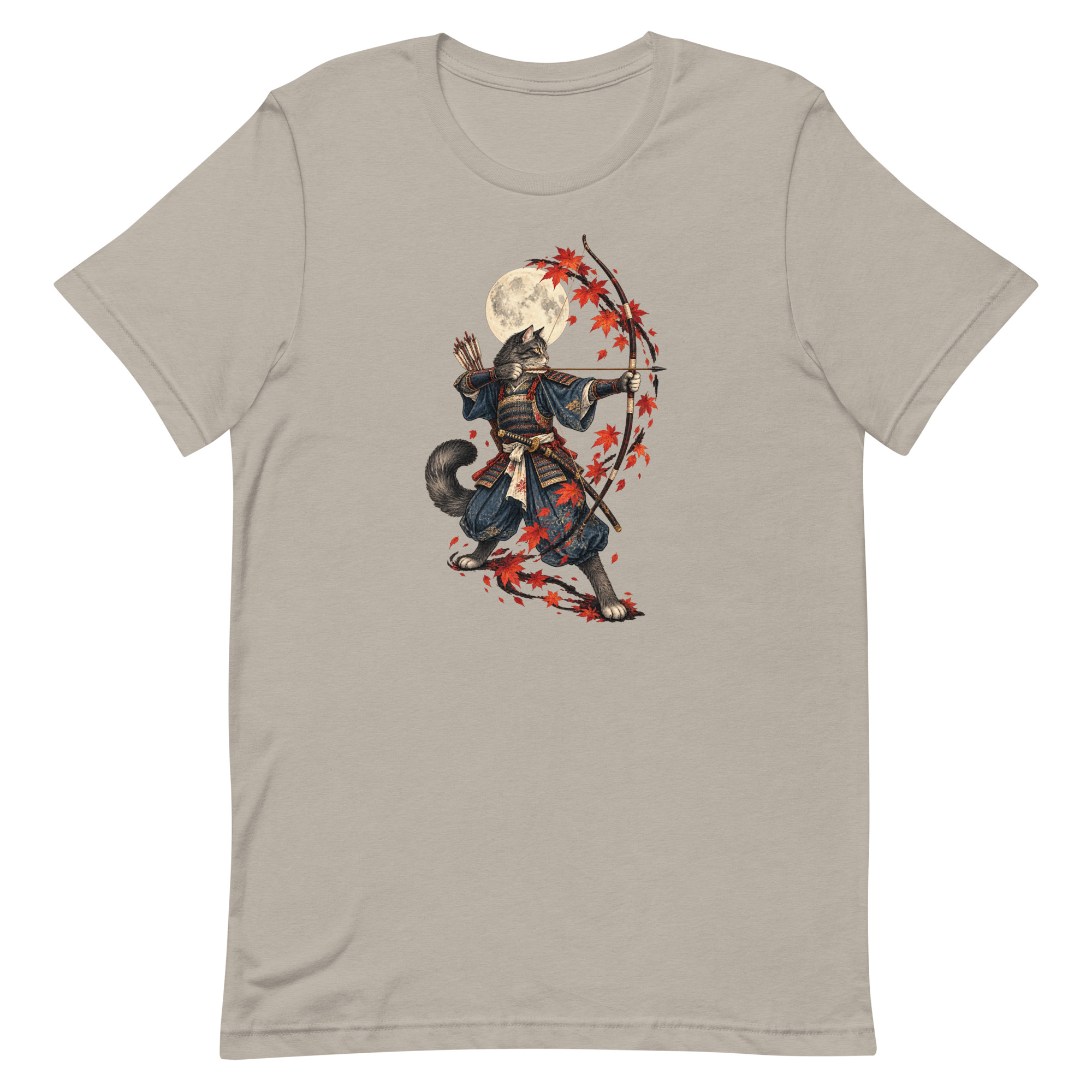 Samurai Cat Archer Maple Moon Japanese Art, Japanese Art Tee, Mythology Gift - Image 39