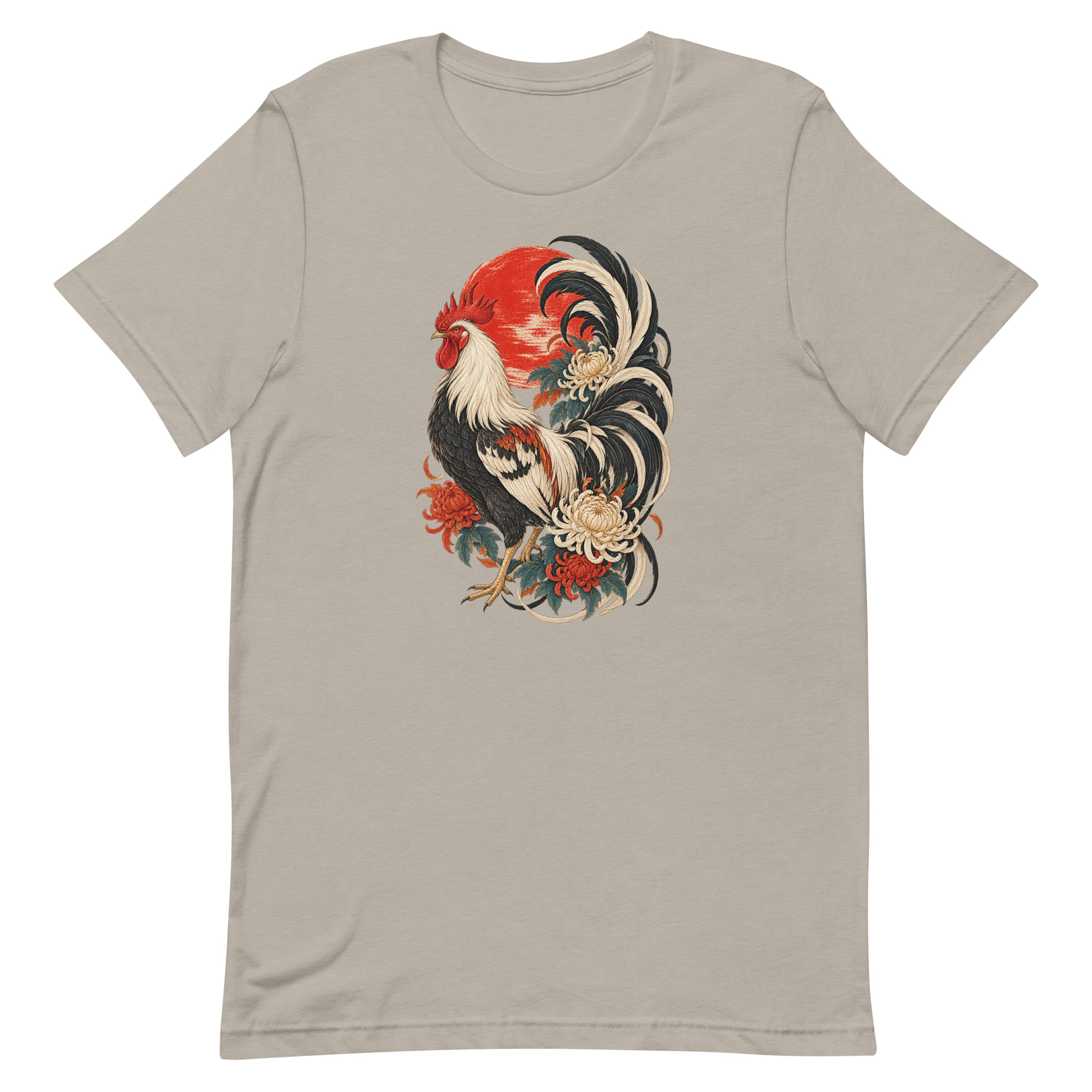 Japanese Rooster Red Sun Chrysanthemum Art, Japanese Art Tee, Mythology Gift - Image 37