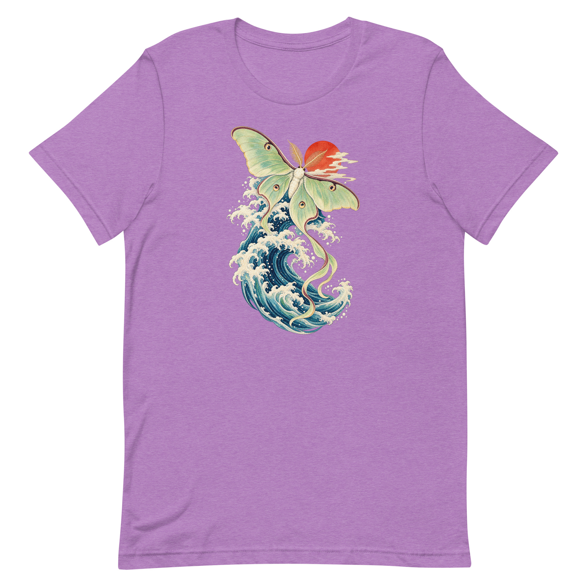 Luna Moth Great Wave Japanese Ukiyo-e Art T-Shirt - Image 76