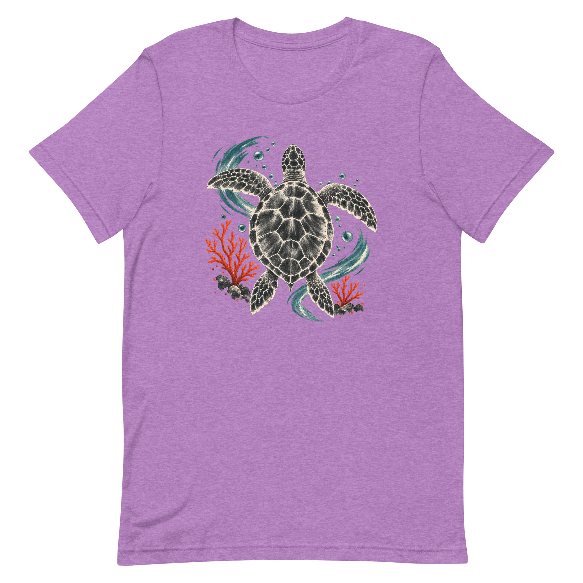Gyotaku Sea Turtle Coral Japanese Print Art, Japanese Art Tee, Mythology Gift - Image 78