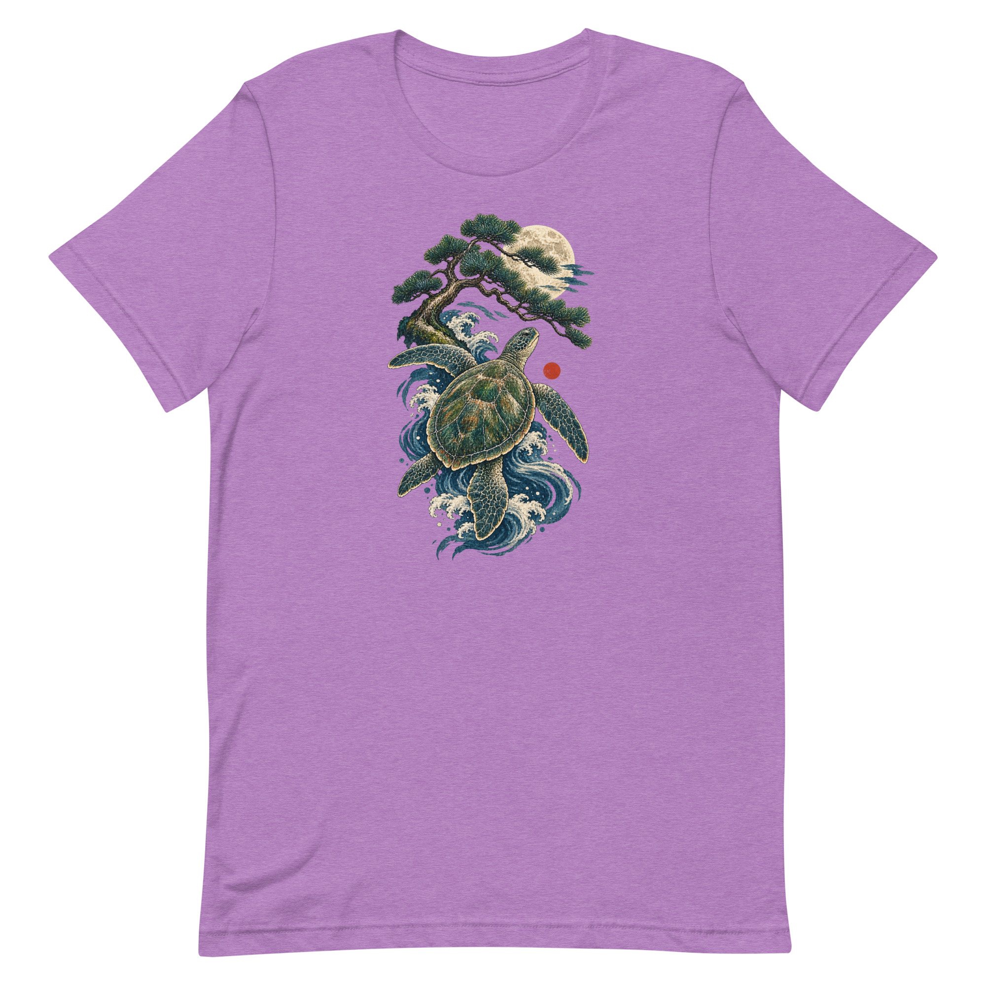 Ancient Sea Turtle Pine Moon Japanese Art, Japanese Art Tee, Mythology Gift - Image 76