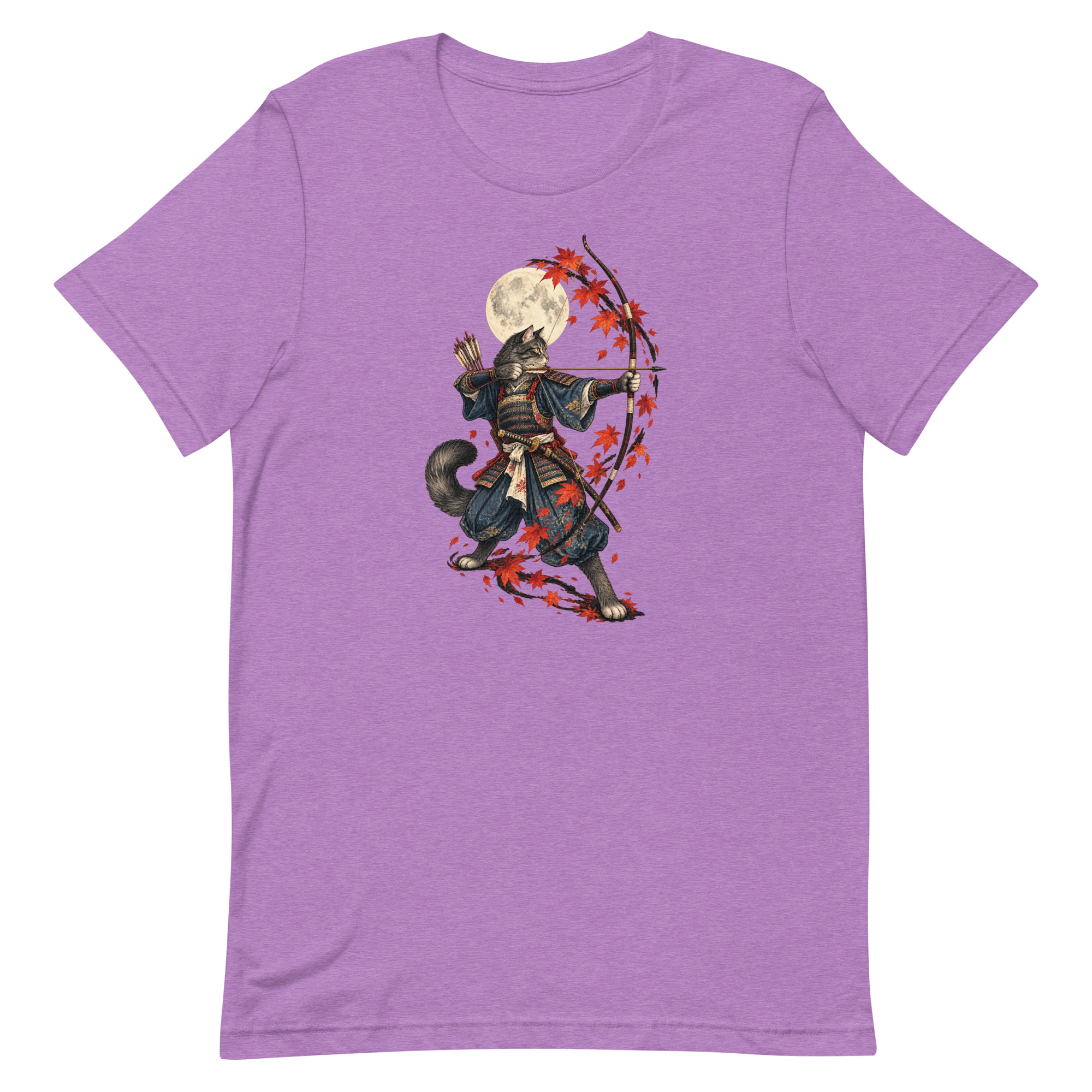 Samurai Cat Archer Maple Moon Japanese Art, Japanese Art Tee, Mythology Gift - Image 78