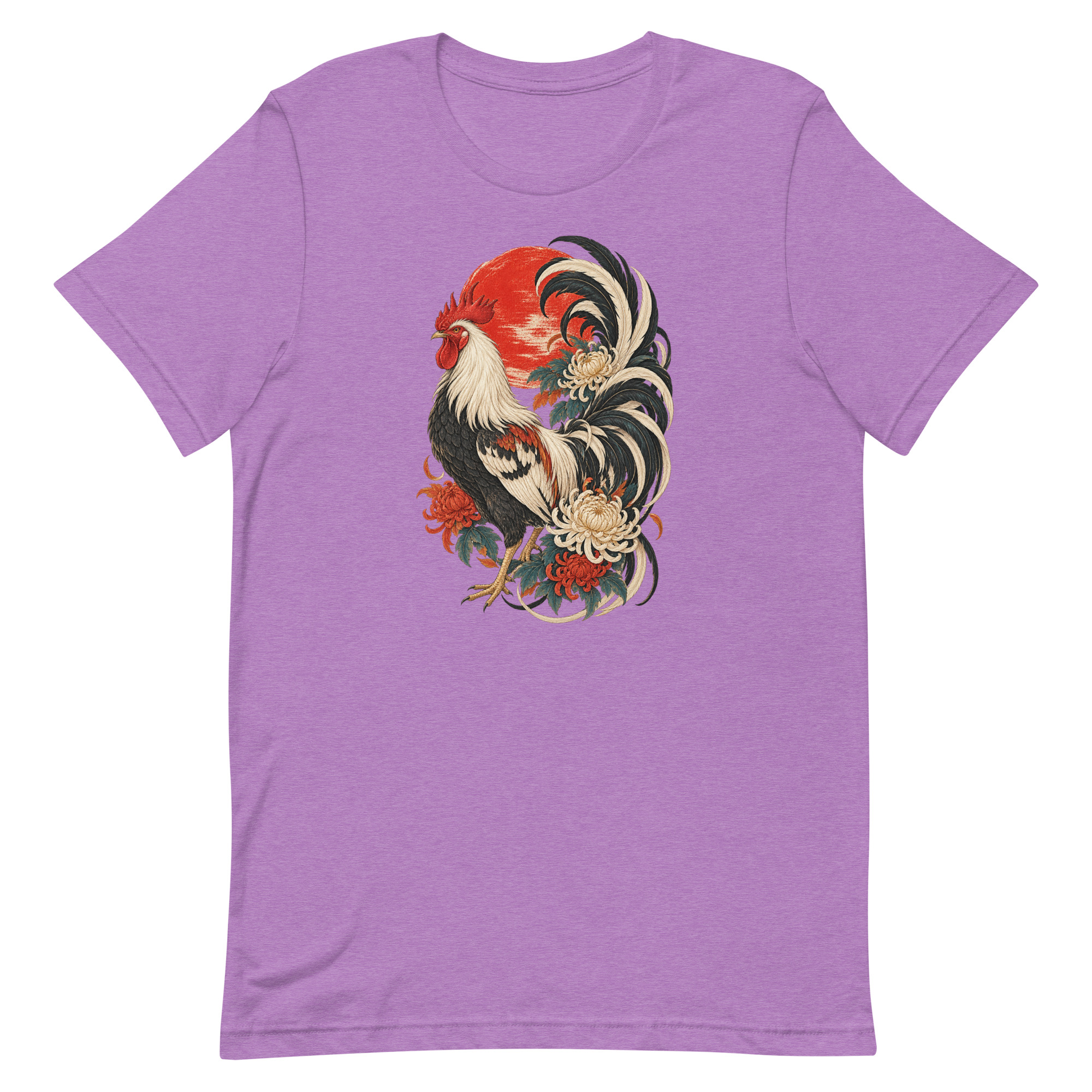 Japanese Rooster Red Sun Chrysanthemum Art, Japanese Art Tee, Mythology Gift - Image 76