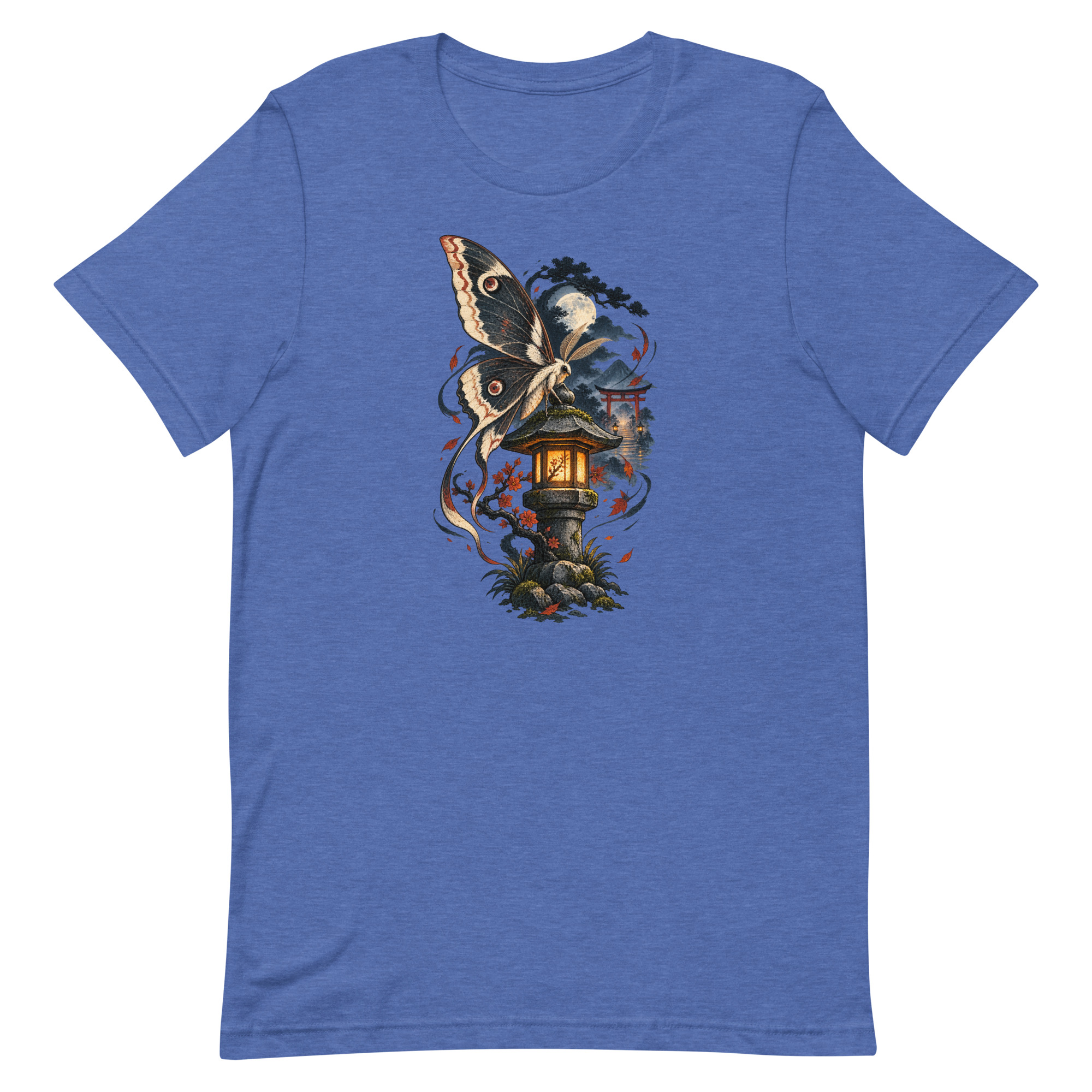 Japanese Moth Lantern Shrine Night Yokai Art T-Shirt - Image 38