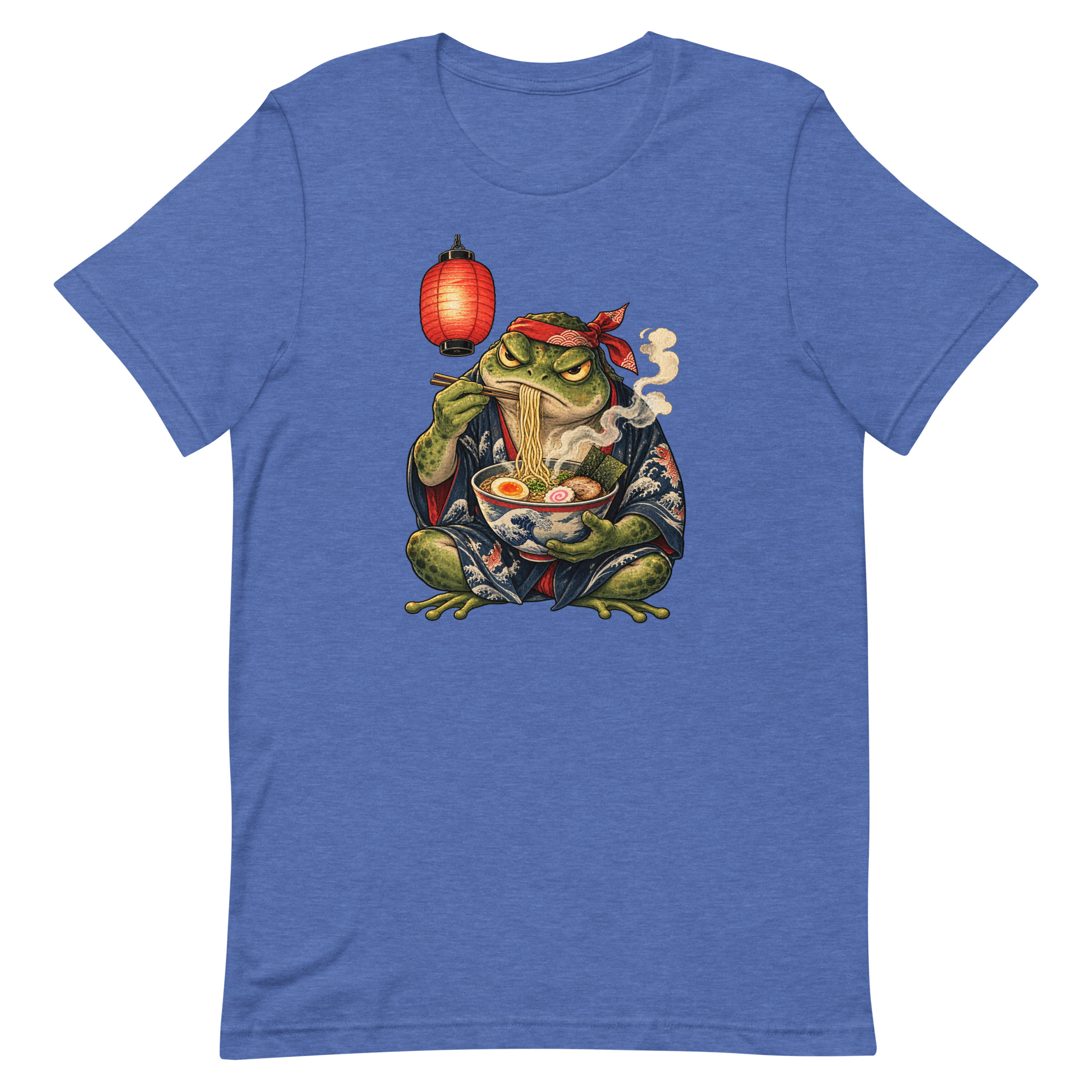 Grumpy Frog Ramen Lantern Japanese Ink Art T-Shirt - Image 40