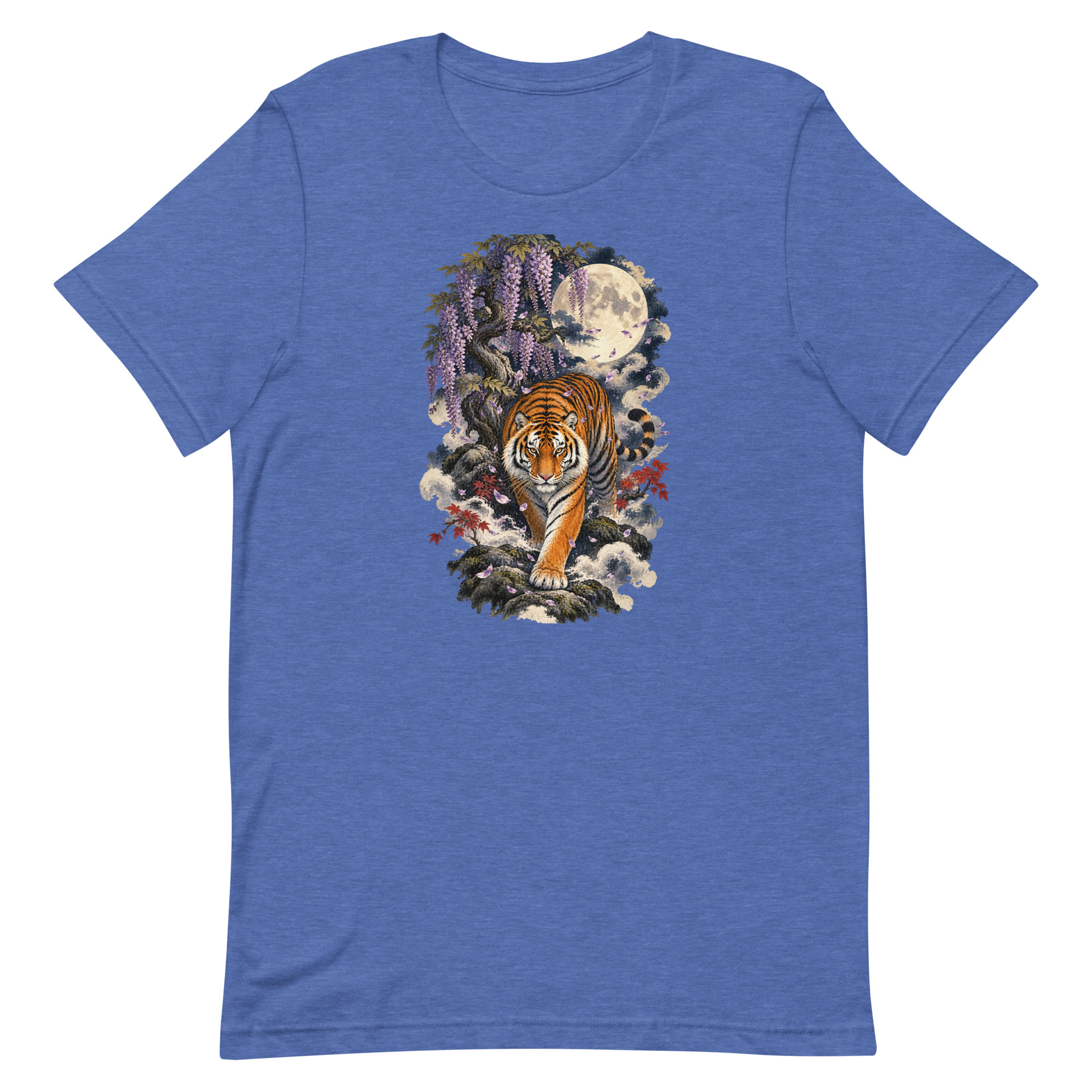 Japanese Tiger Wisteria Full Moon Art, Japanese Art Tee, Mythology Gift - Image 38
