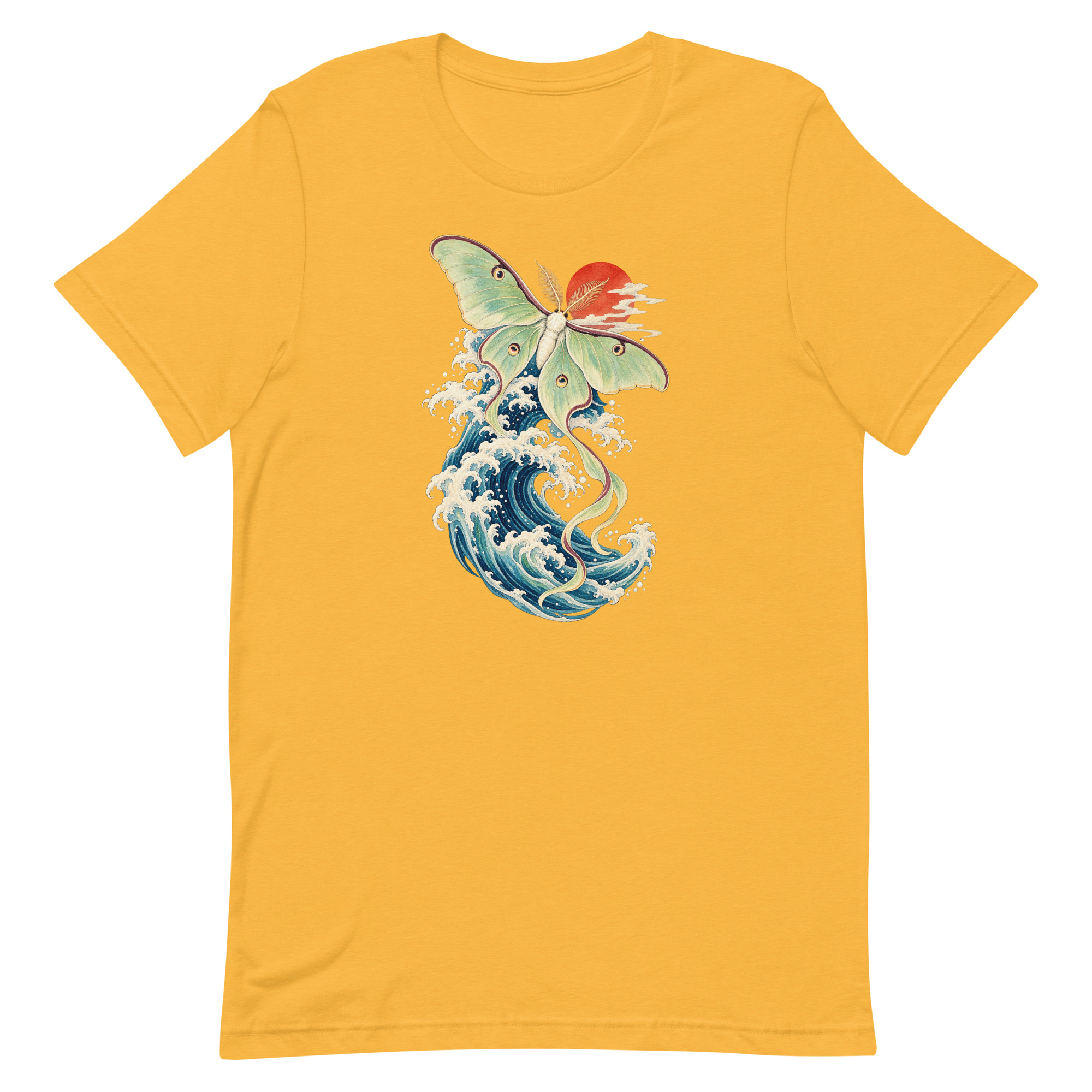 Luna Moth Great Wave Japanese Ukiyo-e Art T-Shirt - Image 87