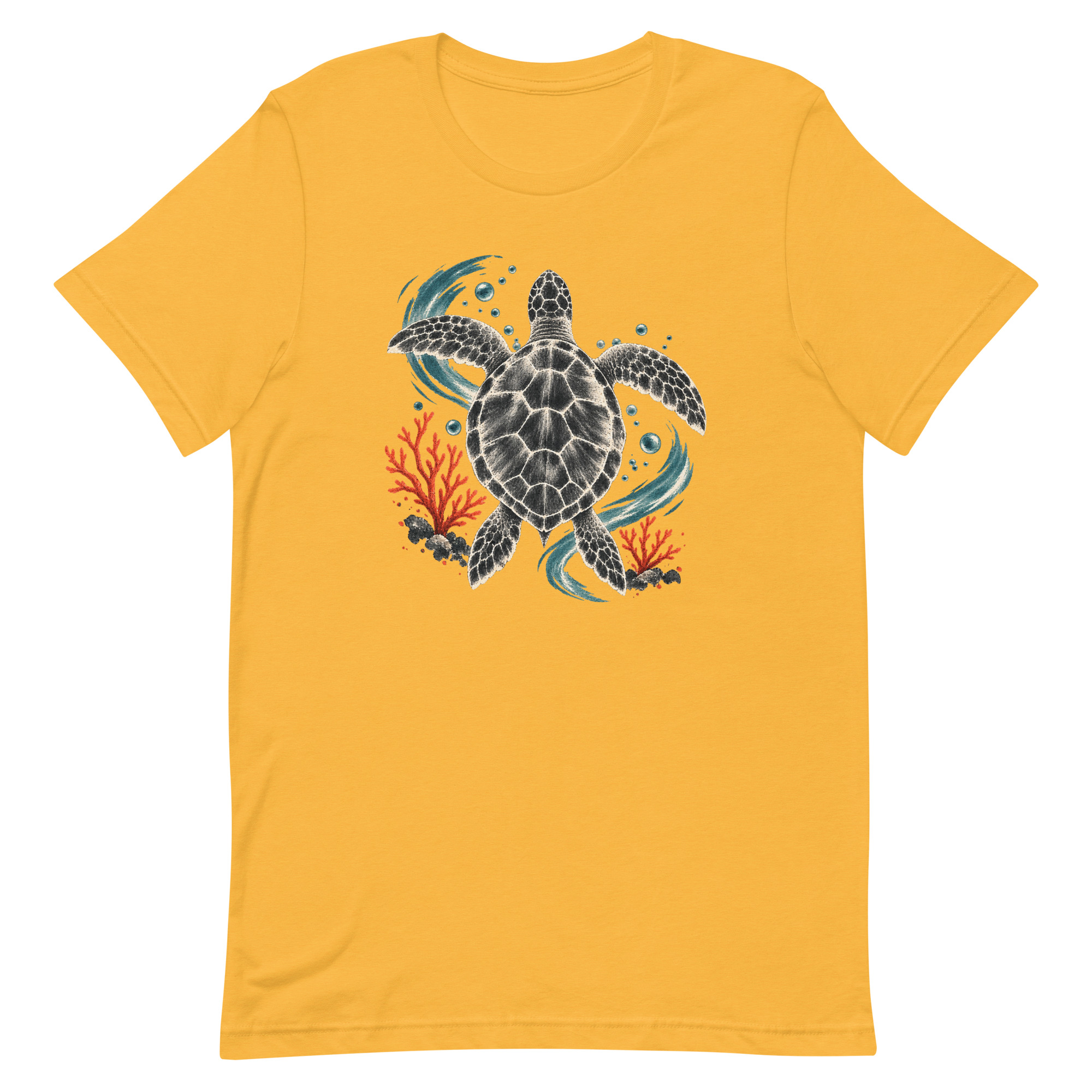 Gyotaku Sea Turtle Coral Japanese Print Art, Japanese Art Tee, Mythology Gift - Image 89