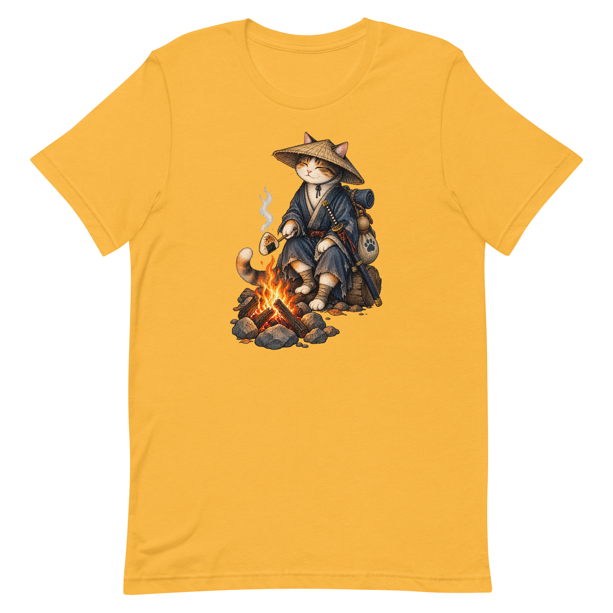 Samurai Cat Onigiri Campfire Japanese Art, Japanese Art Tee, Mythology Gift - Image 89