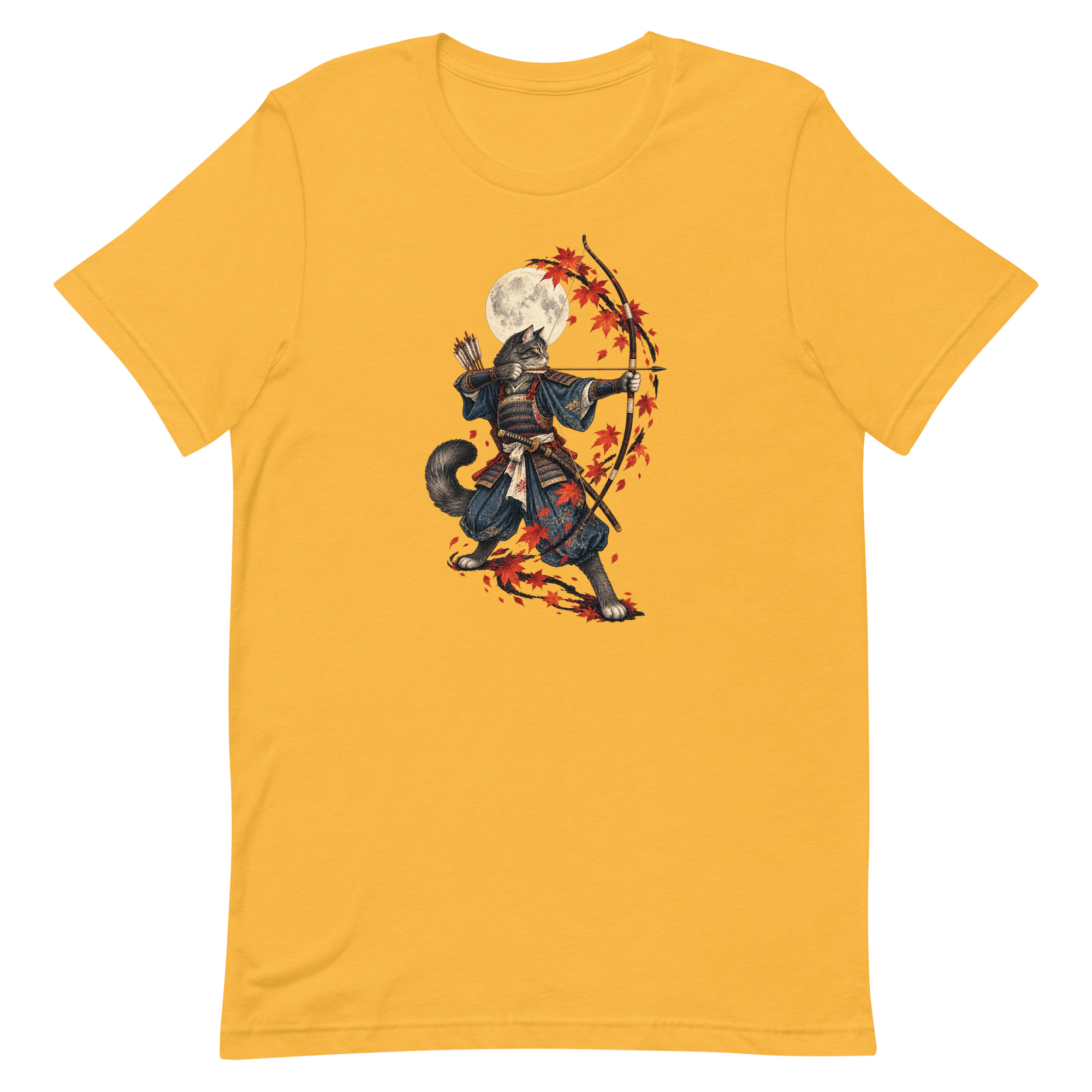 Samurai Cat Archer Maple Moon Japanese Art, Japanese Art Tee, Mythology Gift - Image 89