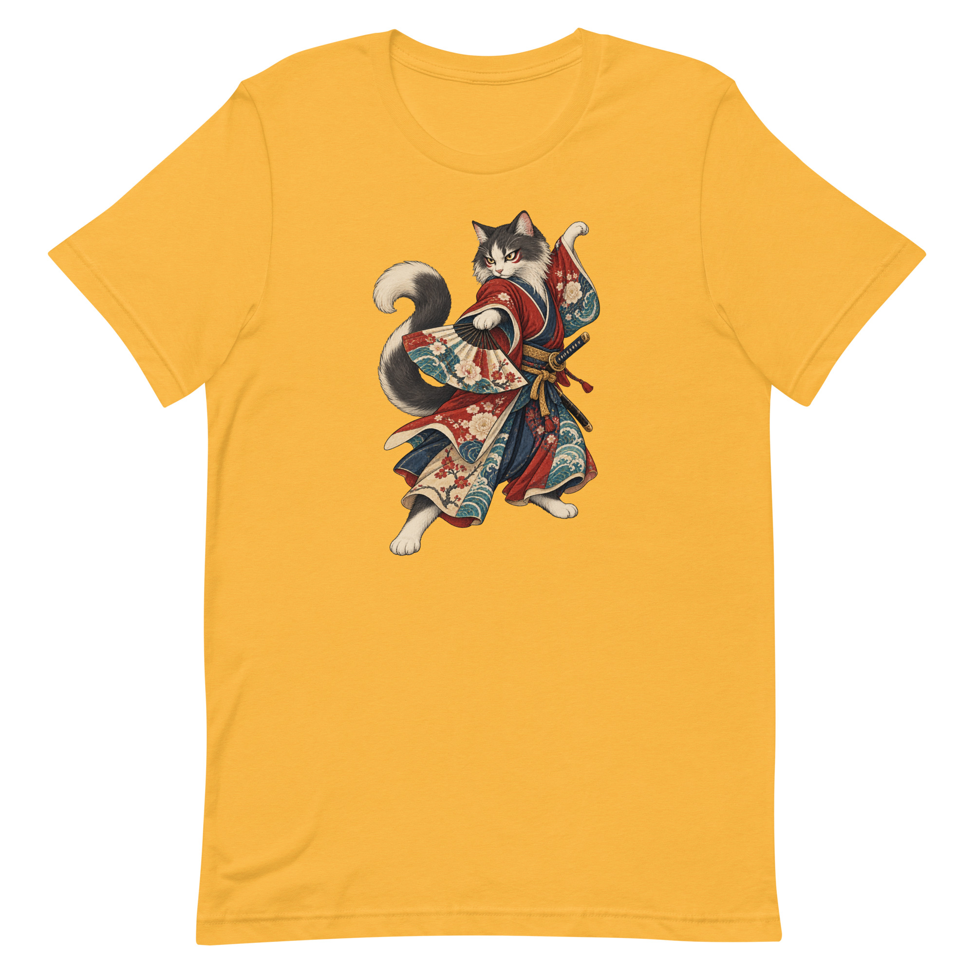 Samurai Cat Kabuki Fan Japanese Warrior Art, Japanese Art Tee, Mythology Gift - Image 89