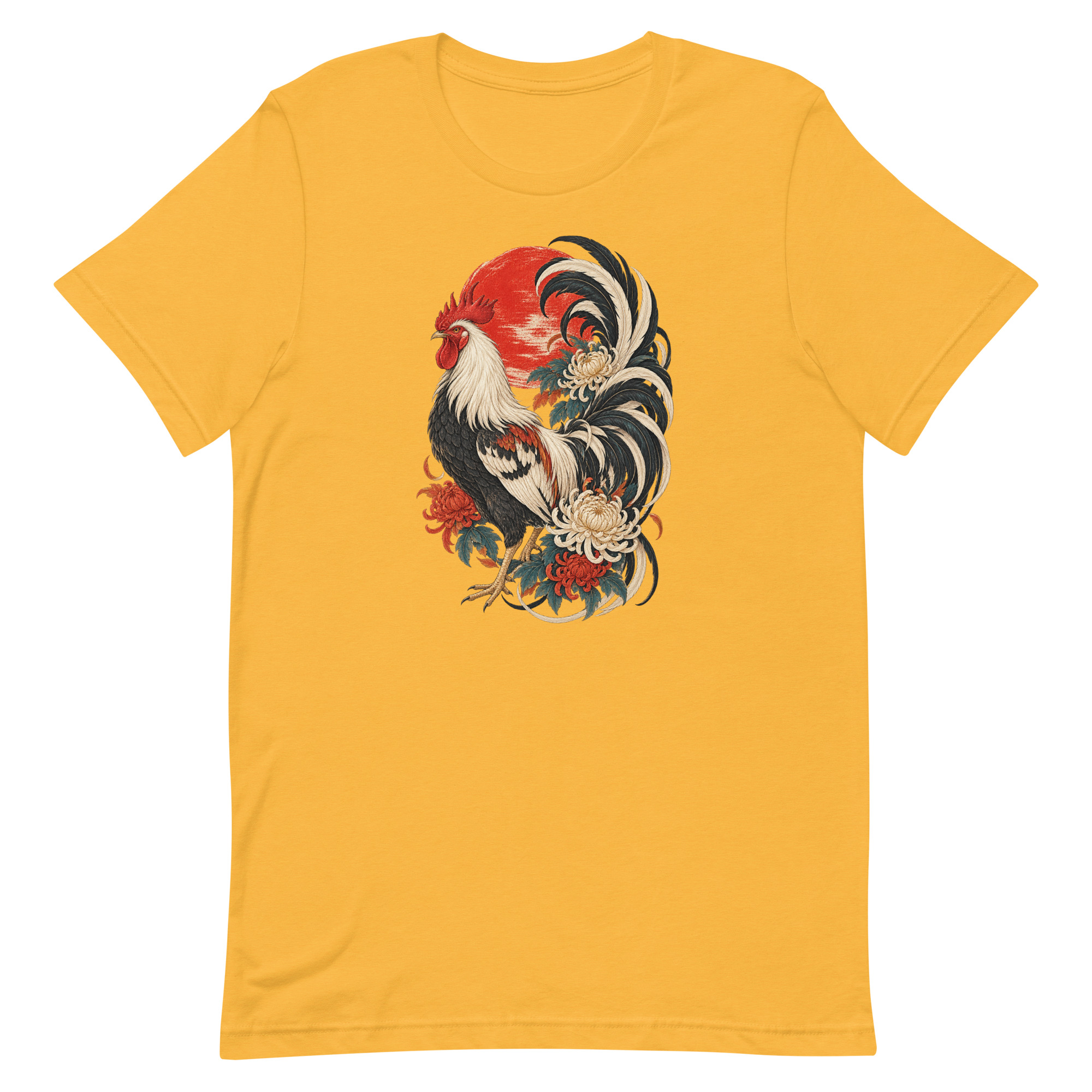 Japanese Rooster Red Sun Chrysanthemum Art, Japanese Art Tee, Mythology Gift - Image 87