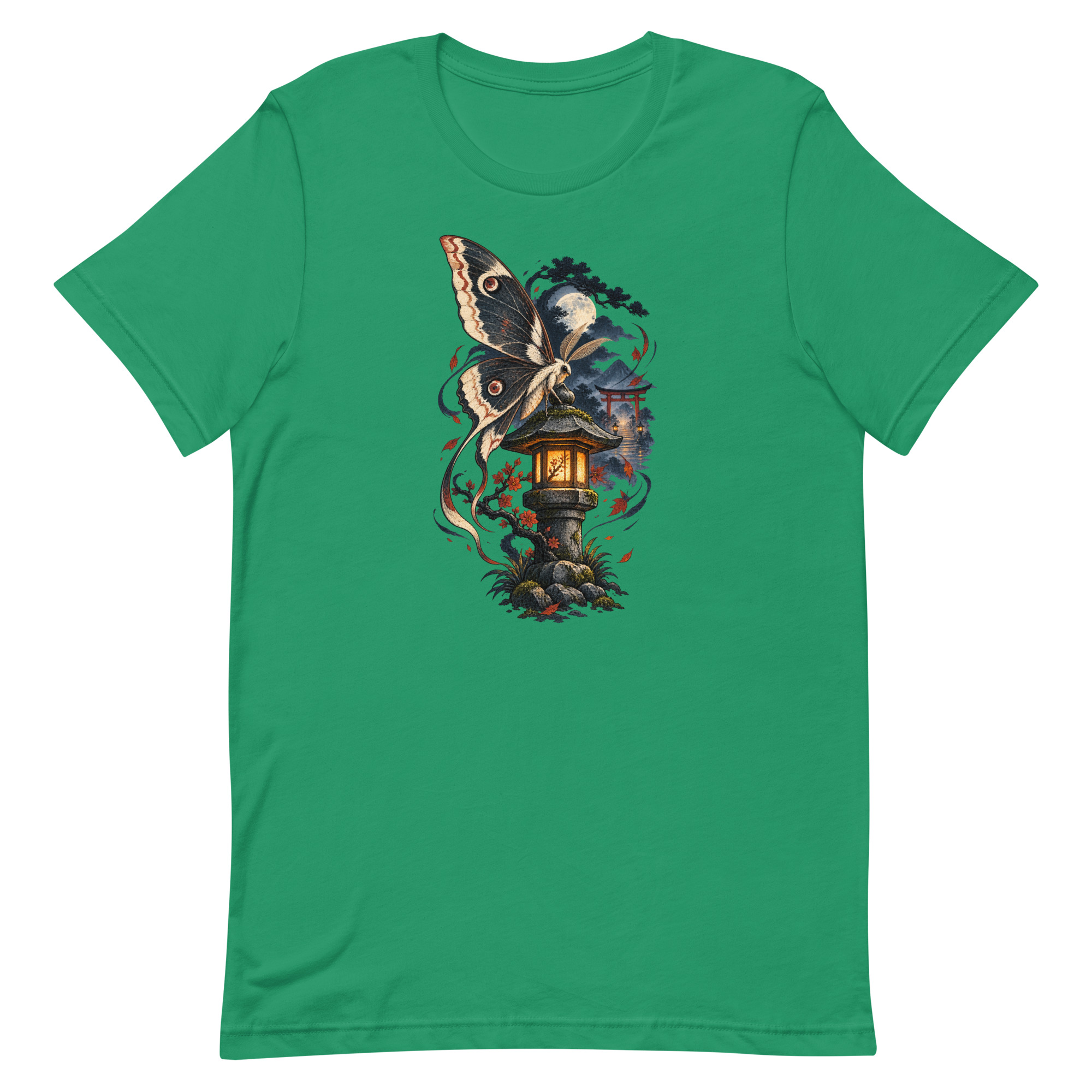 Japanese Moth Lantern Shrine Night Yokai Art T-Shirt - Image 39