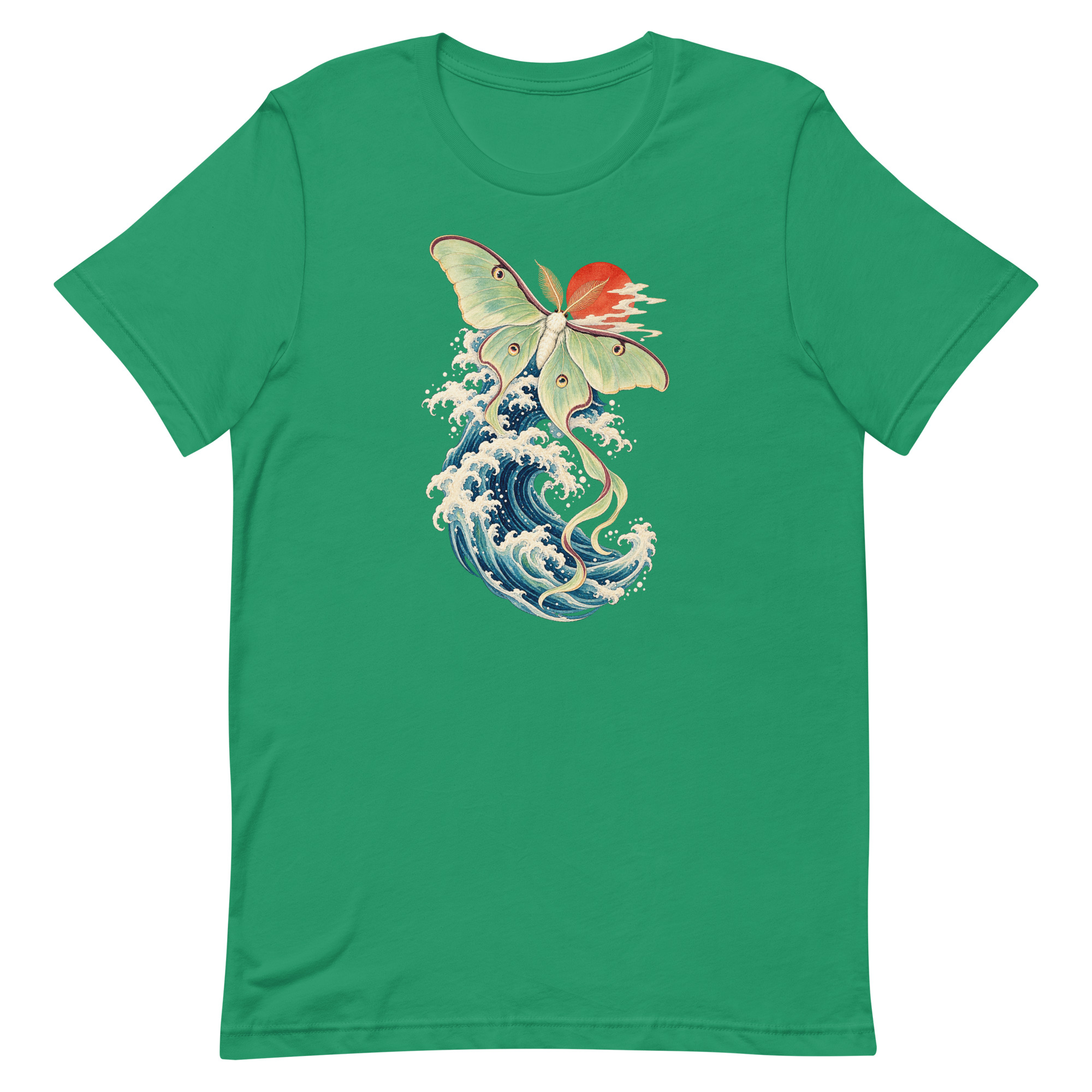 Luna Moth Great Wave Japanese Ukiyo-e Art T-Shirt - Image 39