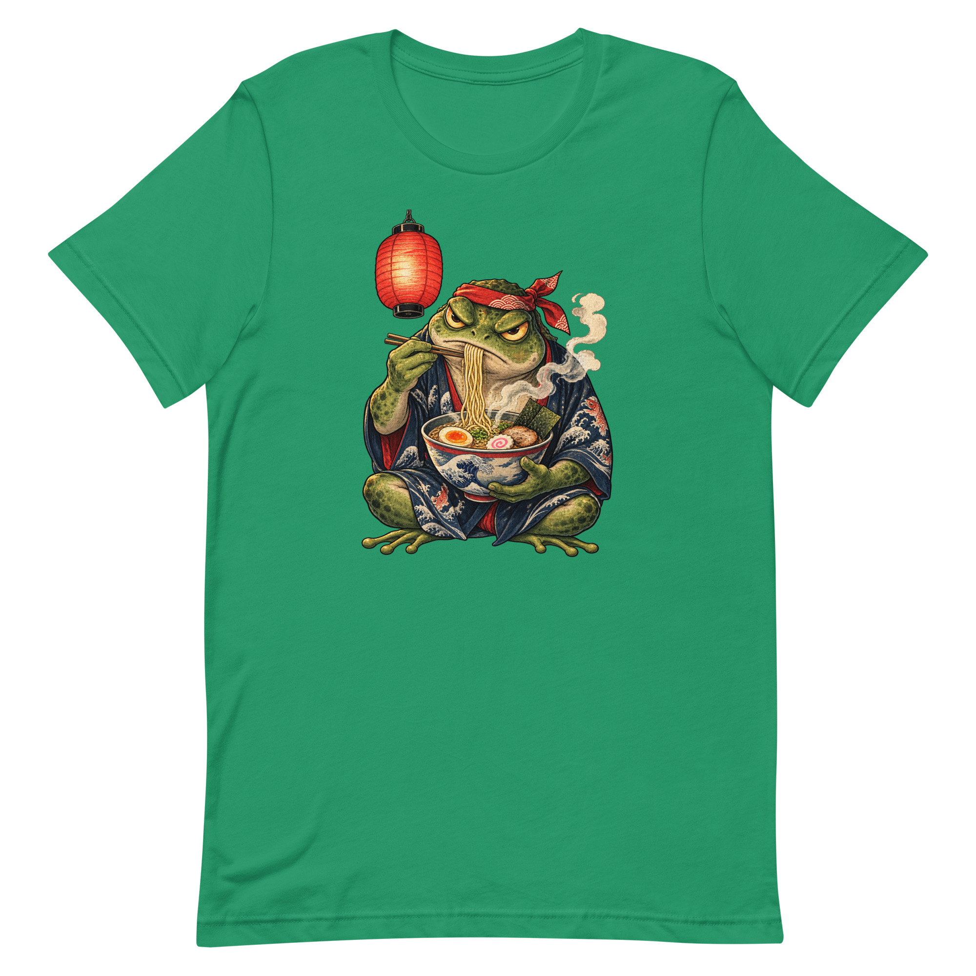 Grumpy Frog Ramen Lantern Japanese Ink Art T-Shirt - Image 41