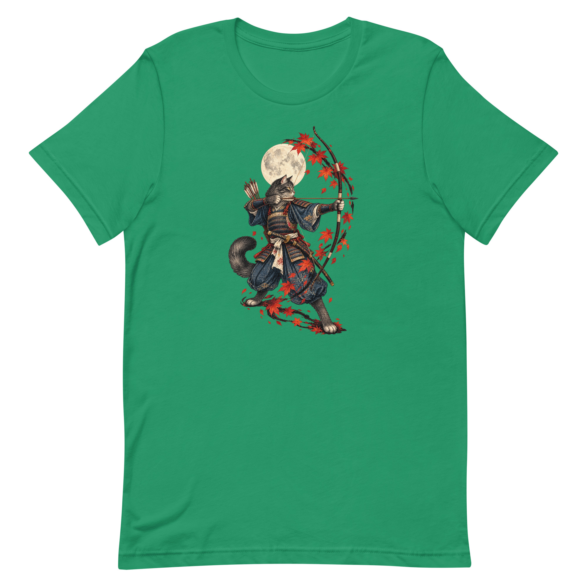 Samurai Cat Archer Maple Moon Japanese Art, Japanese Art Tee, Mythology Gift - Image 41