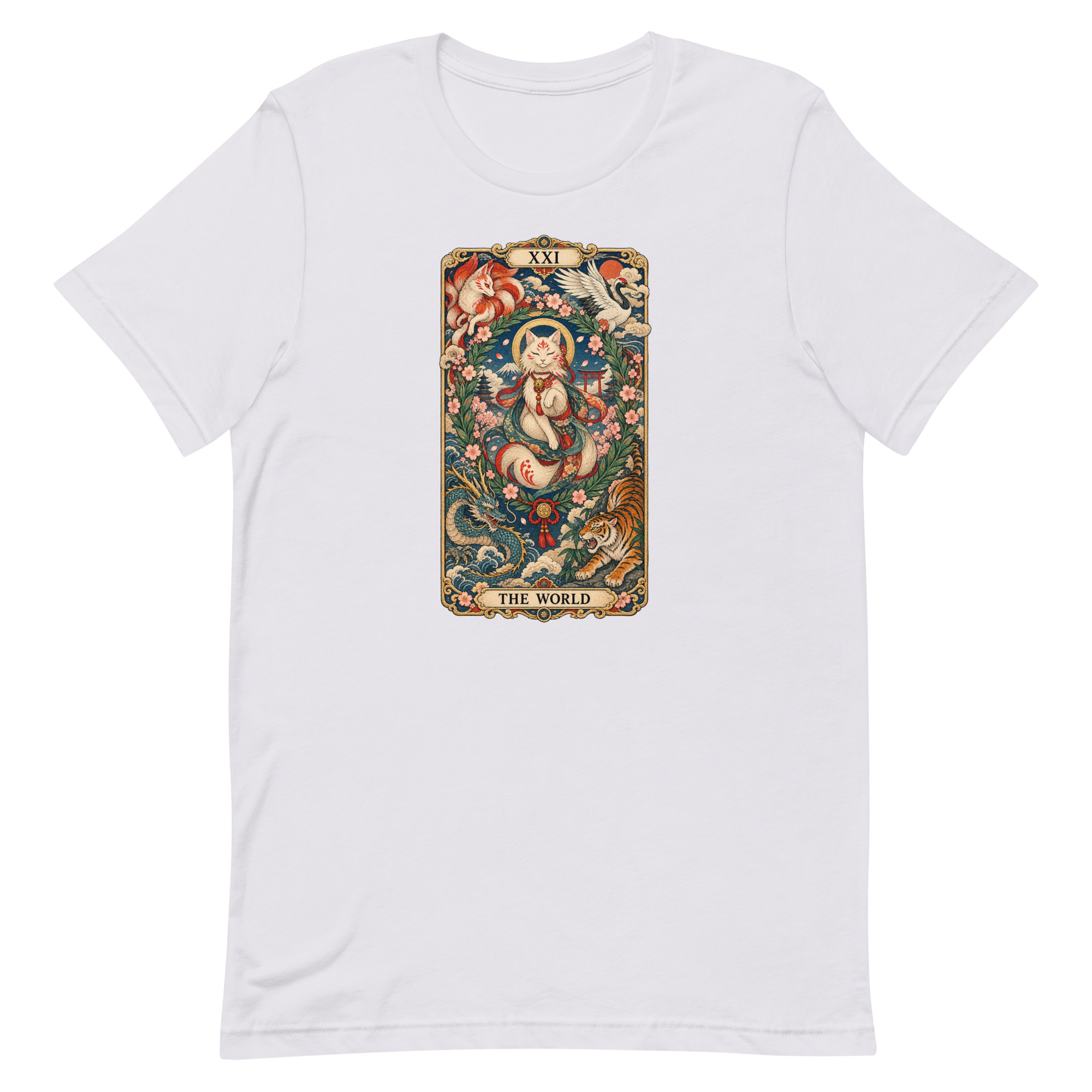 The World Shrine Cat Tarot Japanese Art T-Shirt - Image 40