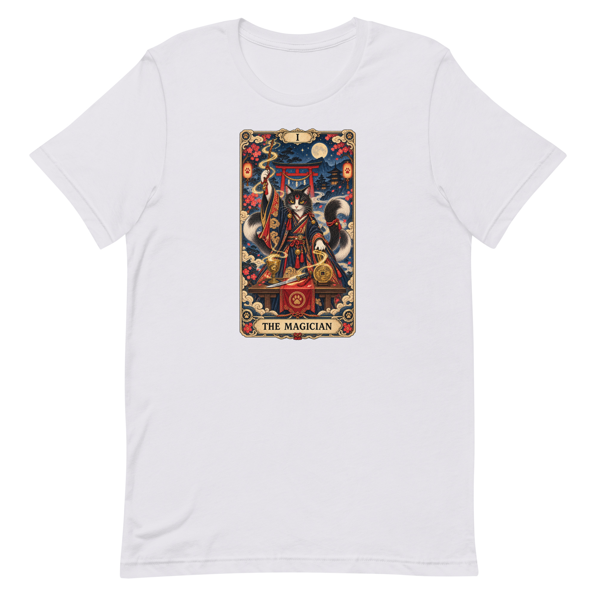 The Magician Bakeneko Cat Tarot Japanese Yokai Art, Japanese Art Tee, Mythology Gift - Image 40